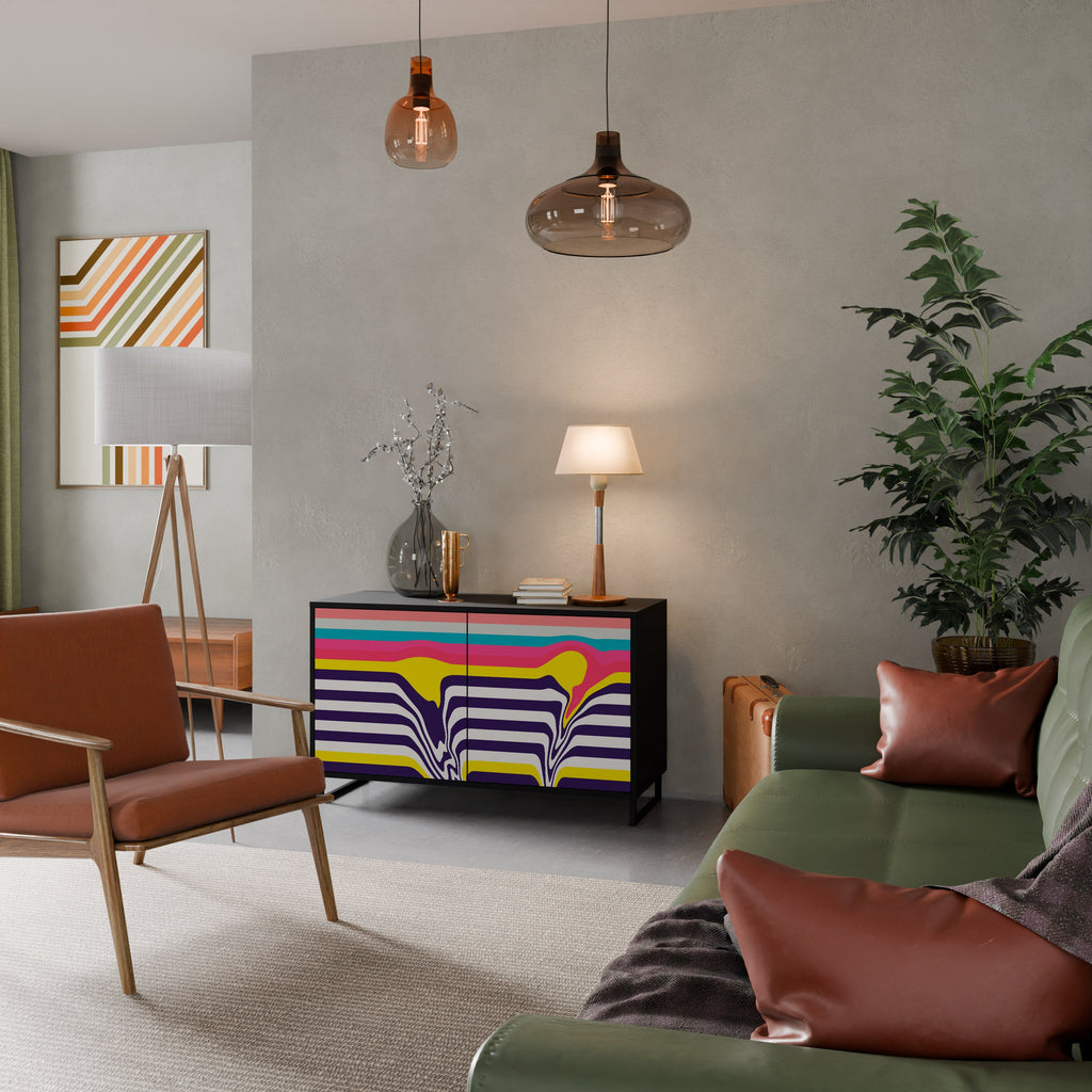 TONE COLLAPSE Sideboard mit 2 Türen in Schwarz