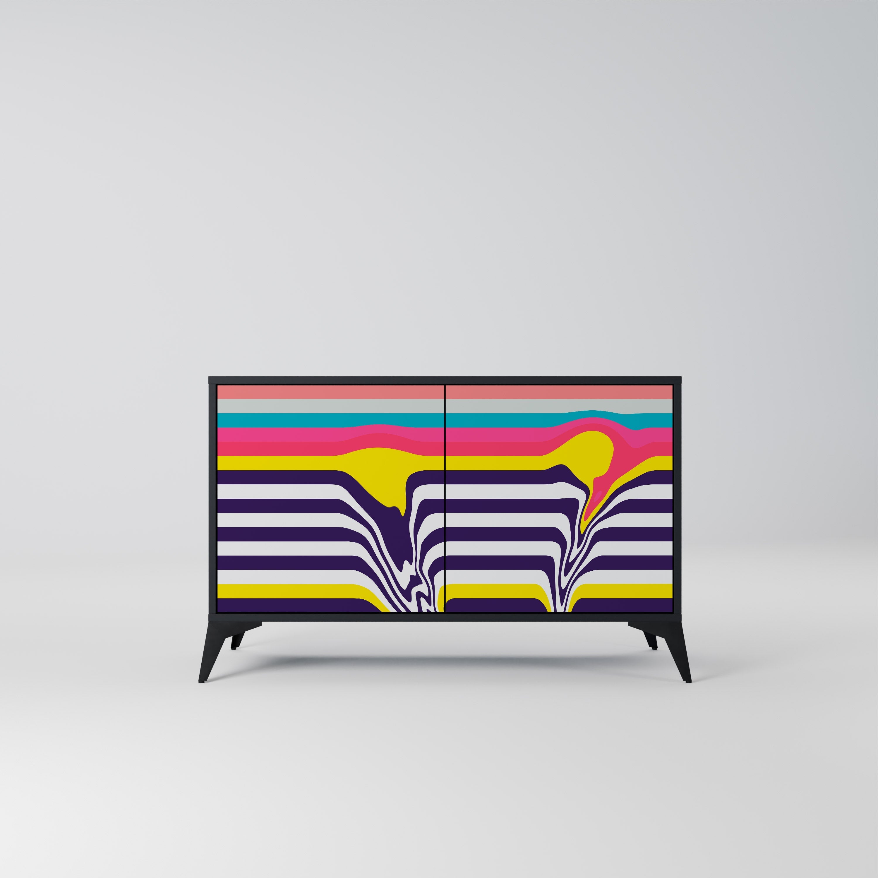 TONE COLLAPSE Sideboard mit 2 Türen in Schwarz