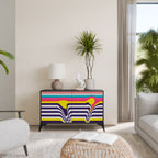 TONE COLLAPSE Sideboard mit 2 Türen in Schwarz