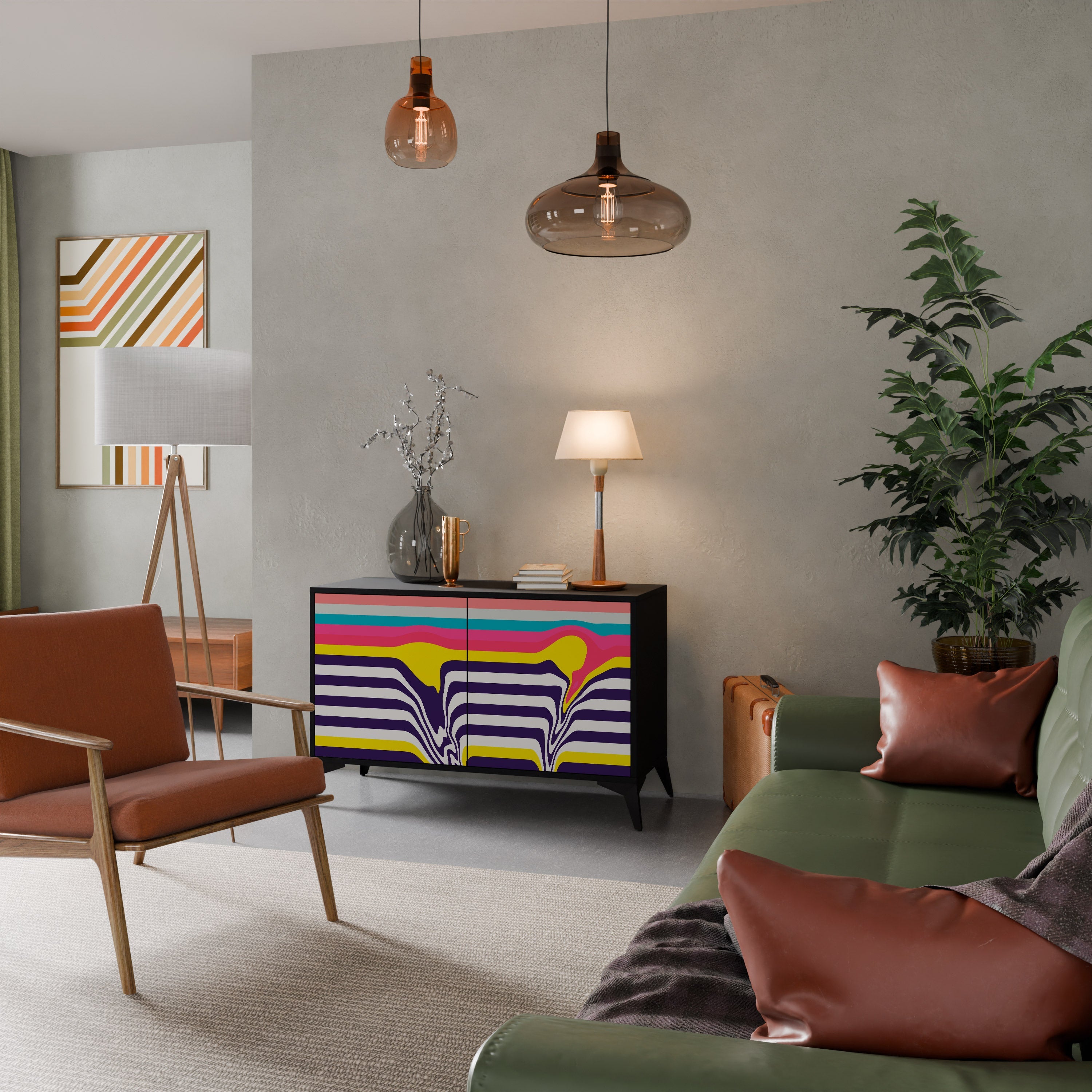 TONE COLLAPSE Sideboard mit 2 Türen in Schwarz