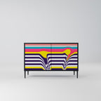 TONE COLLAPSE Sideboard mit 2 Türen in Schwarz