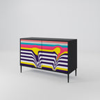TONE COLLAPSE Sideboard mit 2 Türen in Schwarz