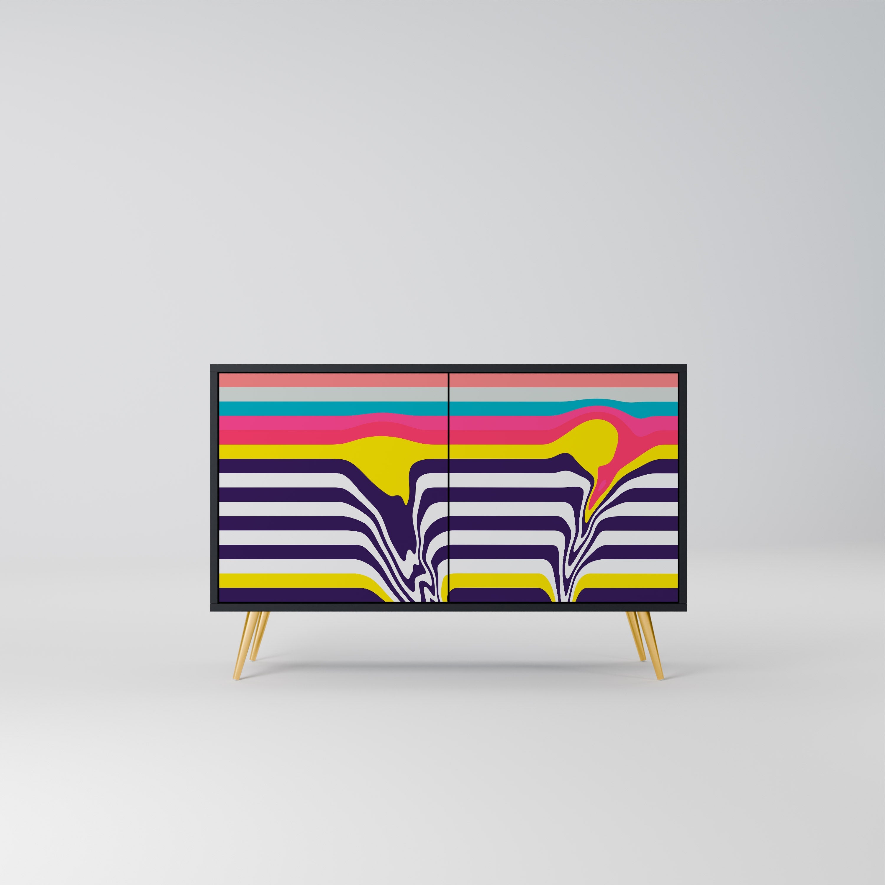 TONE COLLAPSE Sideboard mit 2 Türen in Schwarz