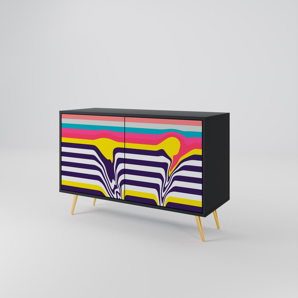 TONE COLLAPSE Sideboard mit 2 Türen in Schwarz