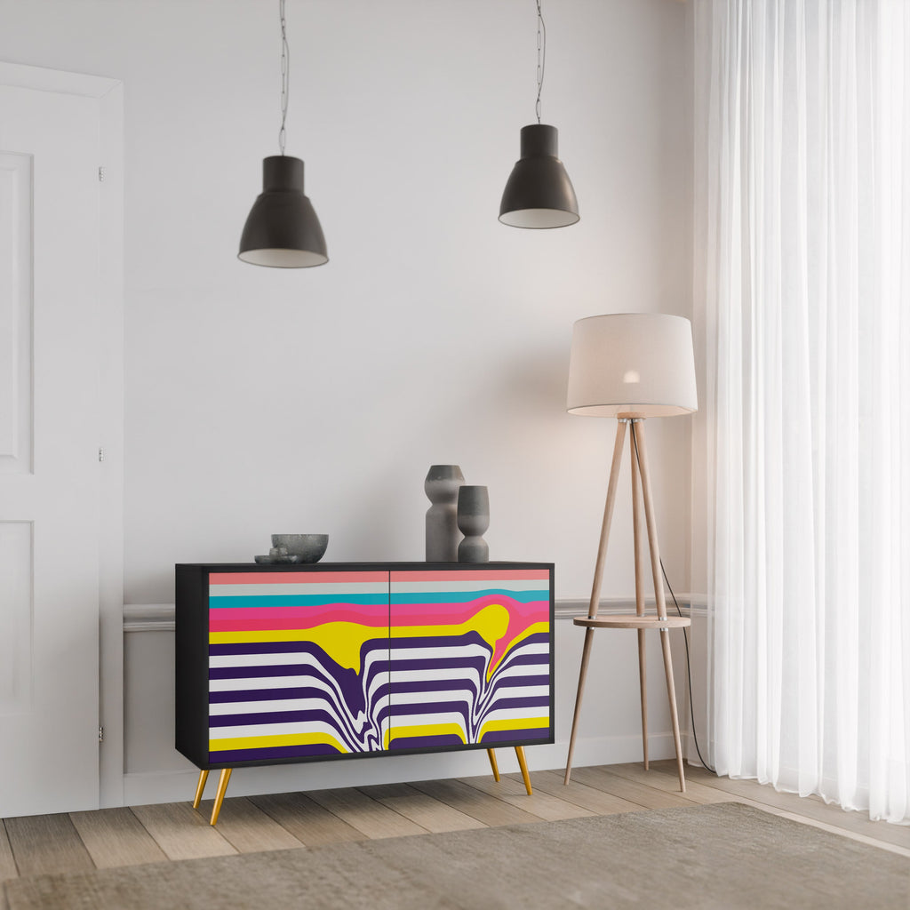 TONE COLLAPSE Sideboard mit 2 Türen in Schwarz