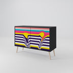TONE COLLAPSE Sideboard mit 2 Türen in Schwarz