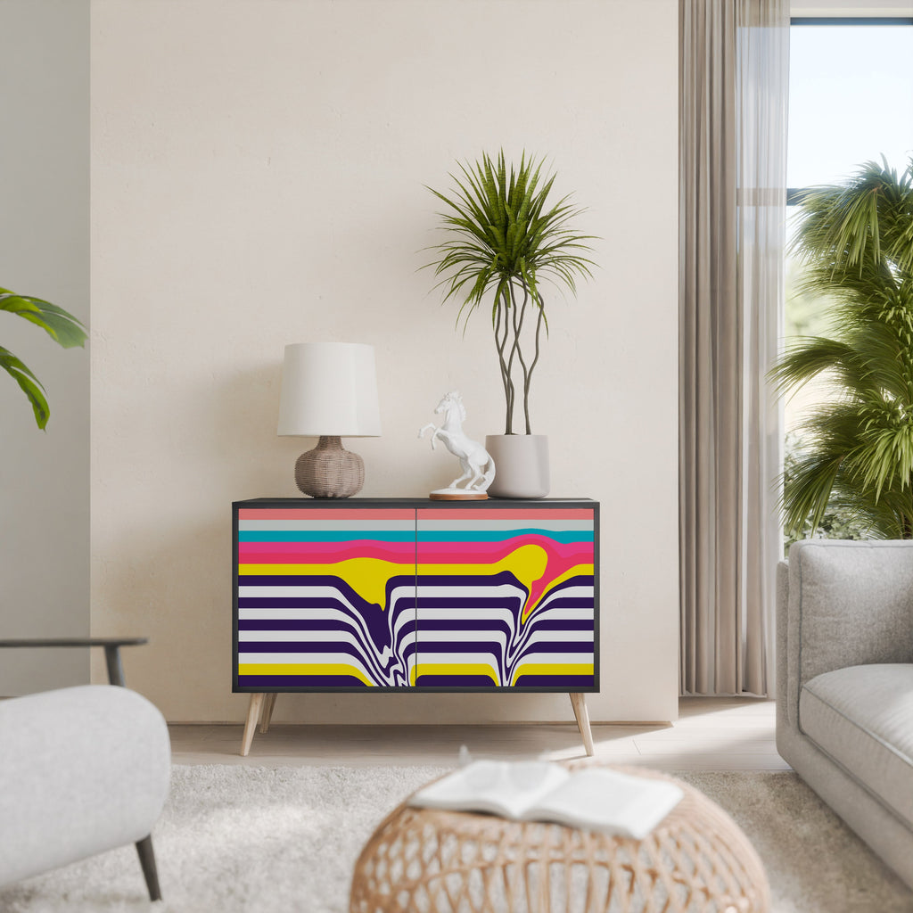 TONE COLLAPSE Sideboard mit 2 Türen in Schwarz