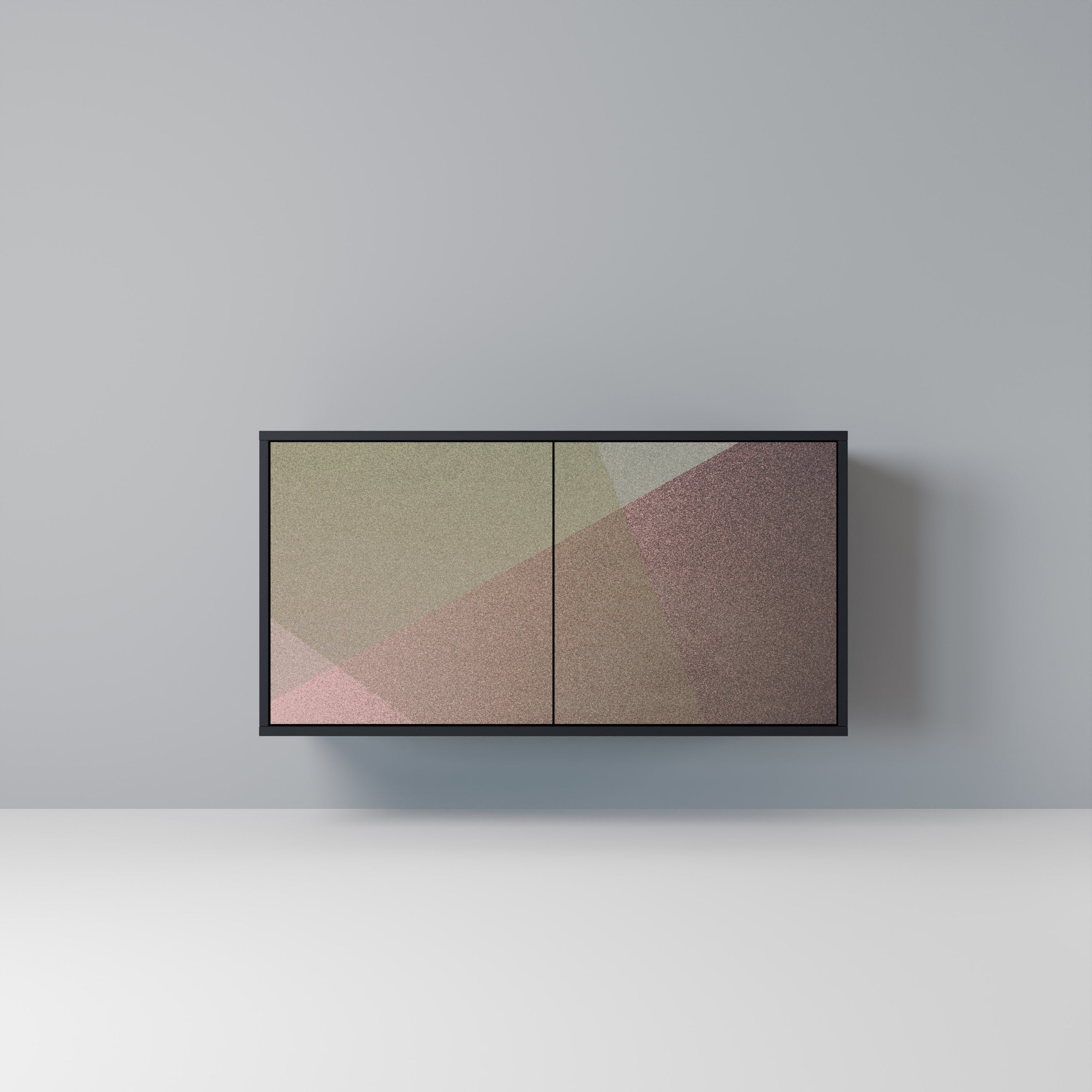 BEIGE GEOMETRY Sideboard mit 2 Türen in Schwarz