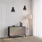 BEIGE GEOMETRY Sideboard mit 2 Türen in Schwarz