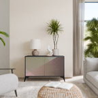 BEIGE GEOMETRY Sideboard mit 2 Türen in Schwarz