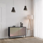 BEIGE GEOMETRY Sideboard mit 2 Türen in Schwarz