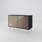BEIGE GEOMETRY Sideboard mit 2 Türen in Schwarz