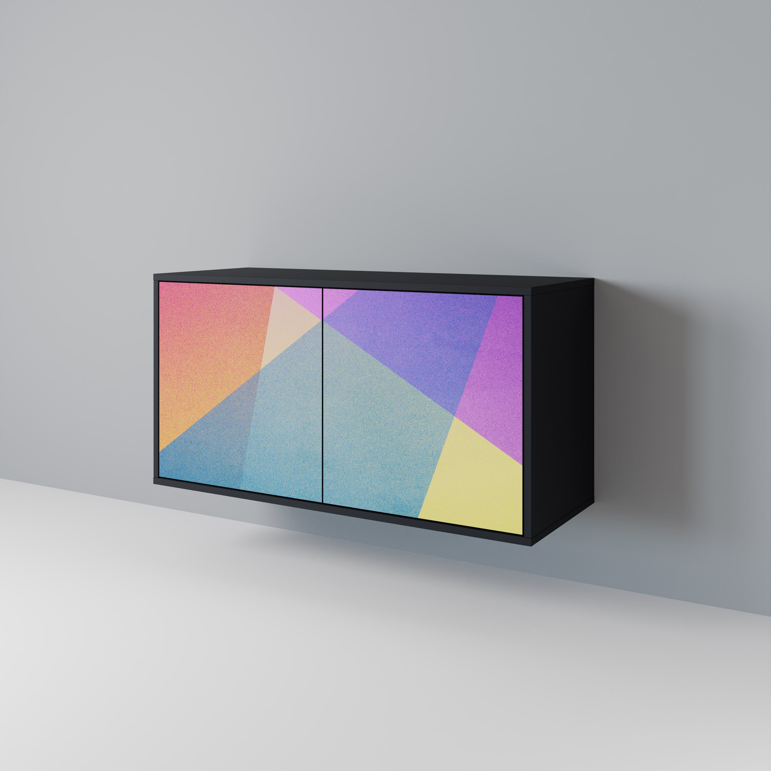 BRIGHT GEOMETRY Sideboard mit 2 Türen in Schwarz
