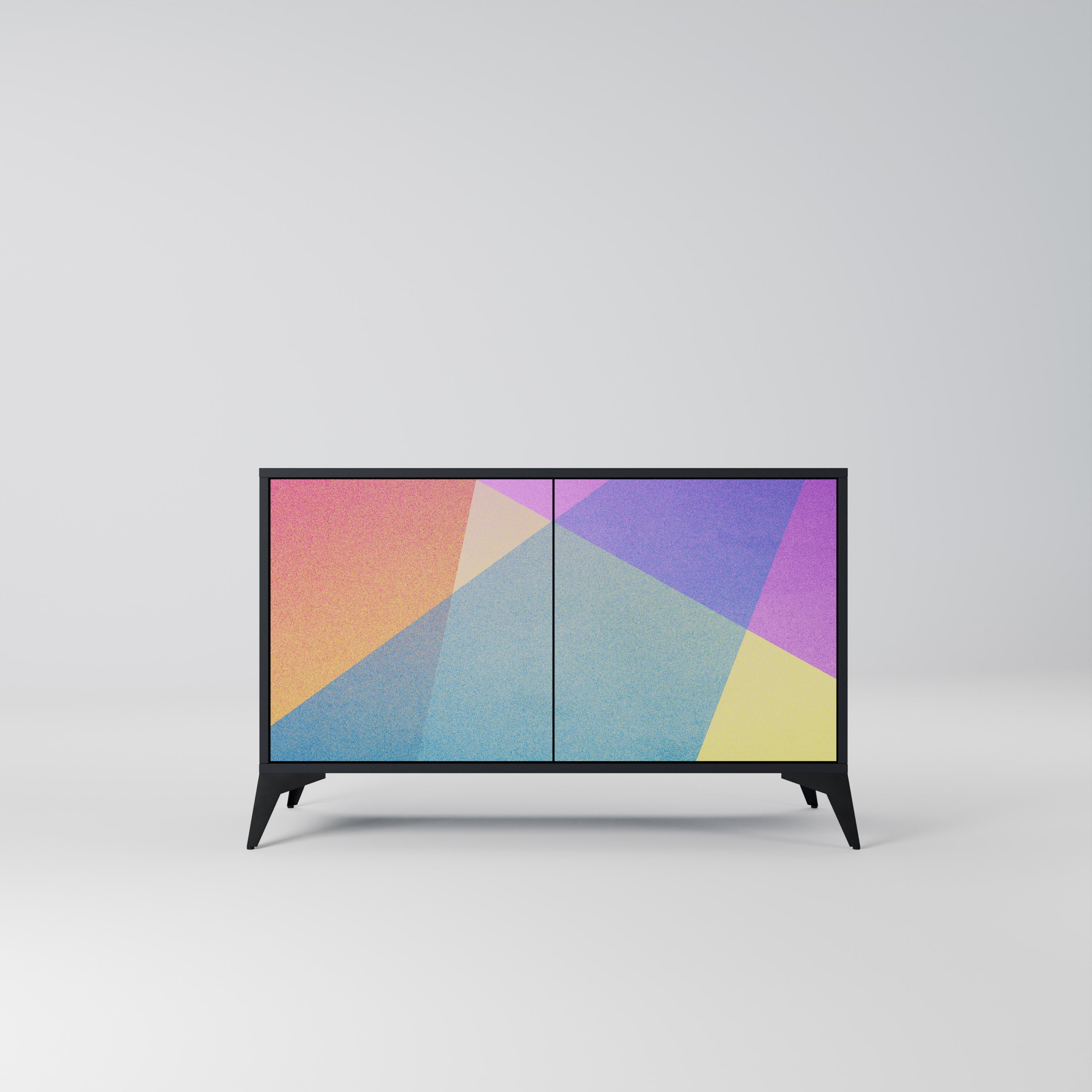 BRIGHT GEOMETRY Sideboard mit 2 Türen in Schwarz