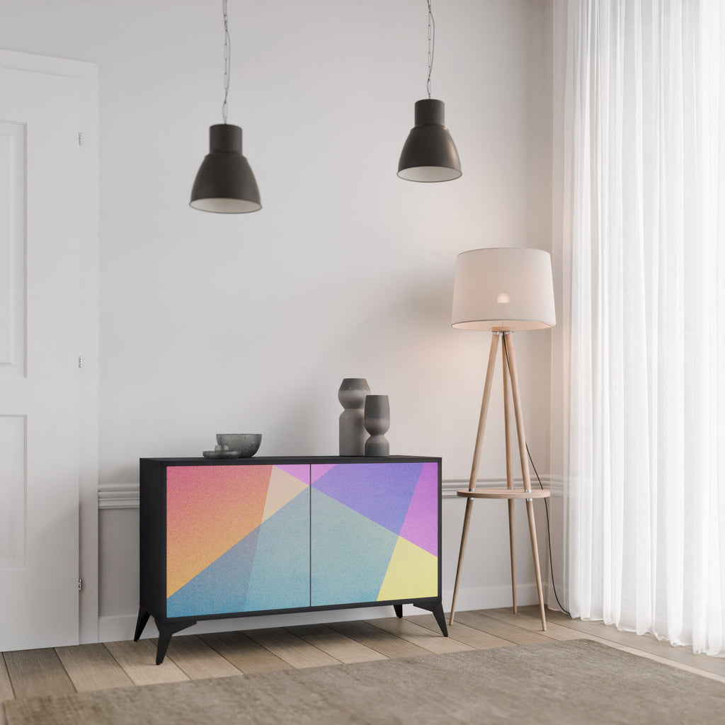 BRIGHT GEOMETRY Sideboard mit 2 Türen in Schwarz