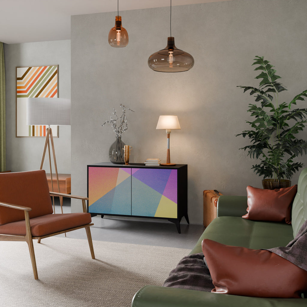 BRIGHT GEOMETRY Sideboard mit 2 Türen in Schwarz