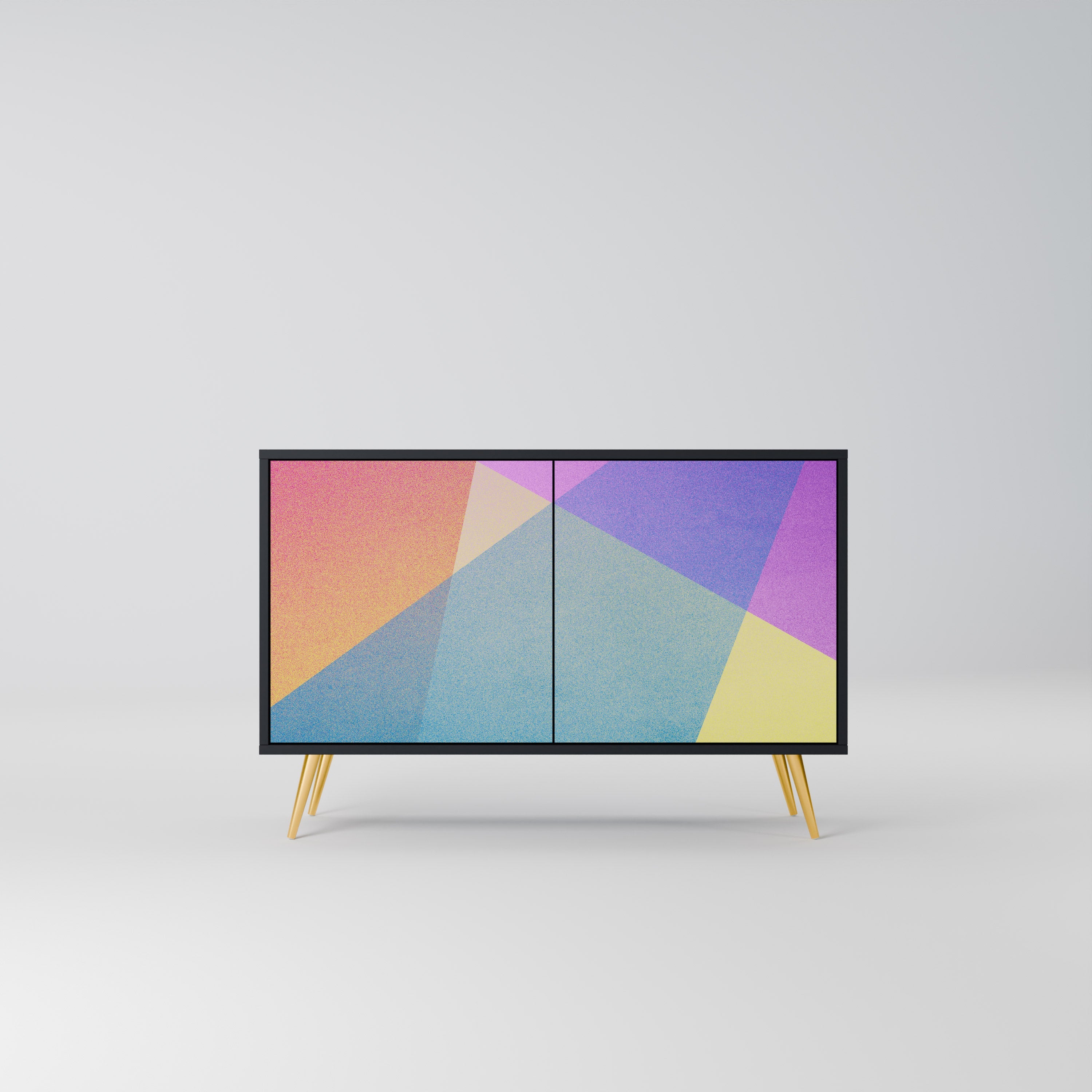 BRIGHT GEOMETRY Sideboard mit 2 Türen in Schwarz