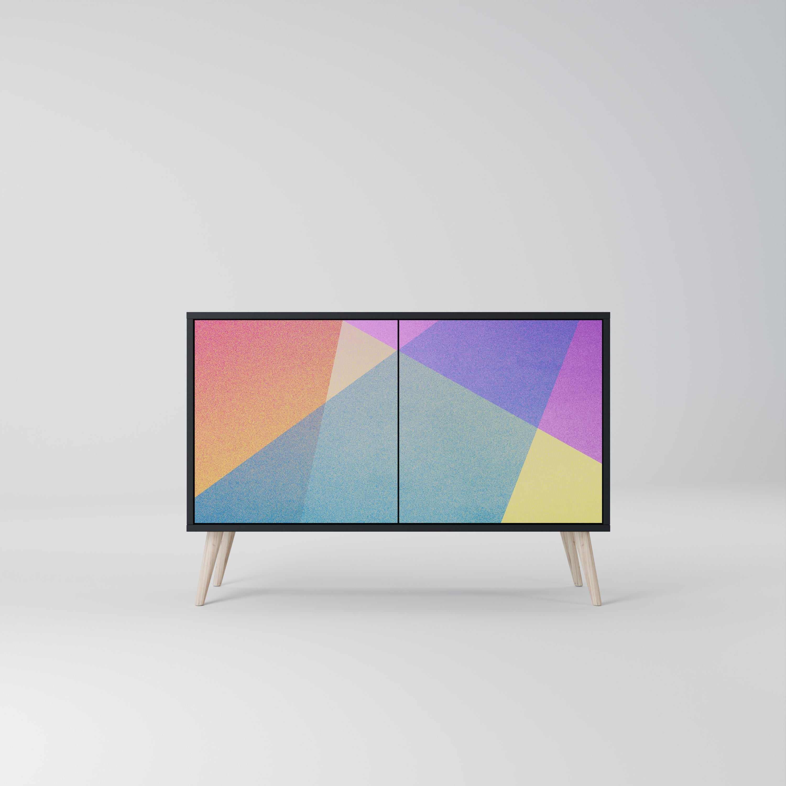 BRIGHT GEOMETRY Sideboard mit 2 Türen in Schwarz