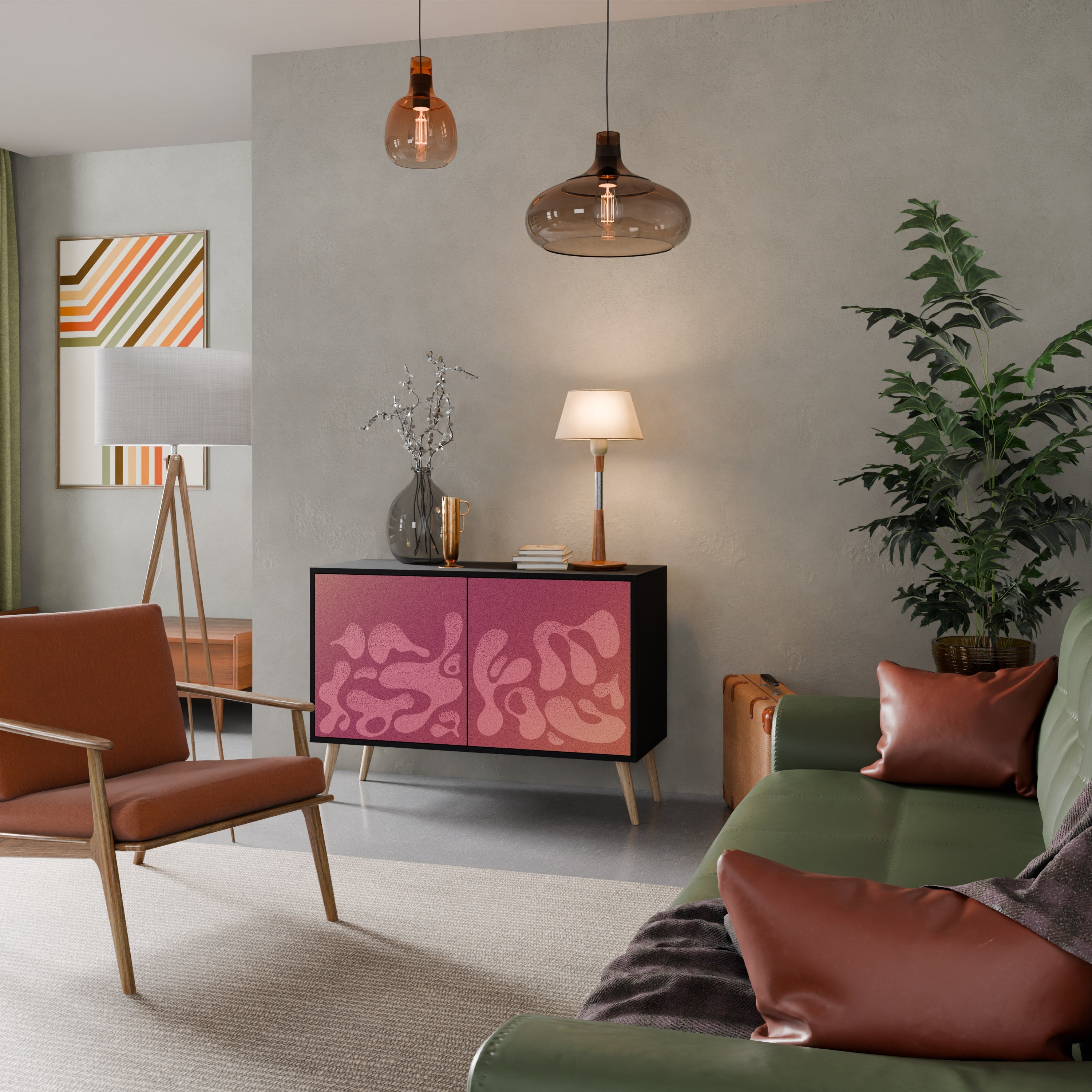 IRREGULAR PINK Sideboard mit 2 Türen in Schwarz