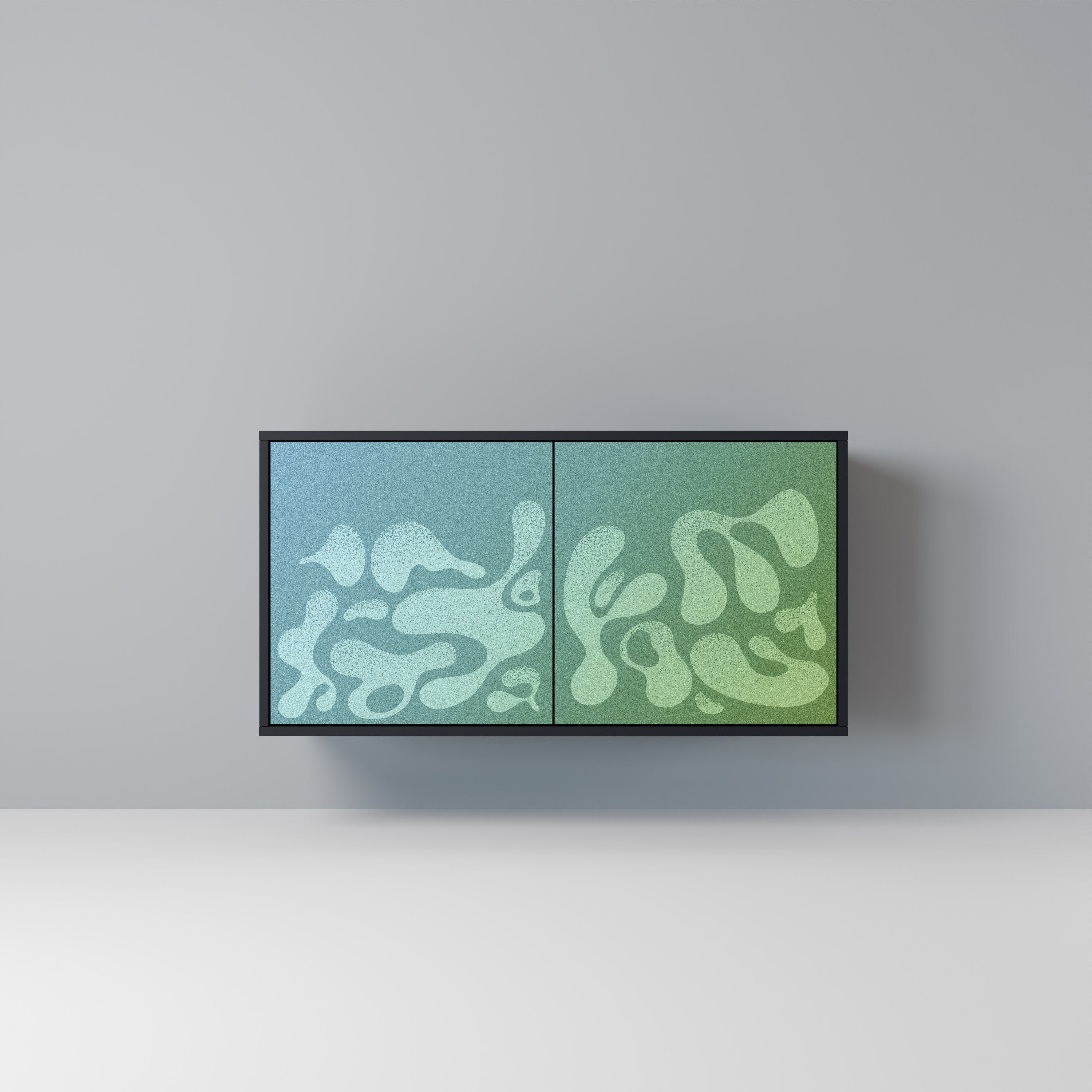 IRREGULAR BLUE Sideboard mit 2 Türen in Schwarz