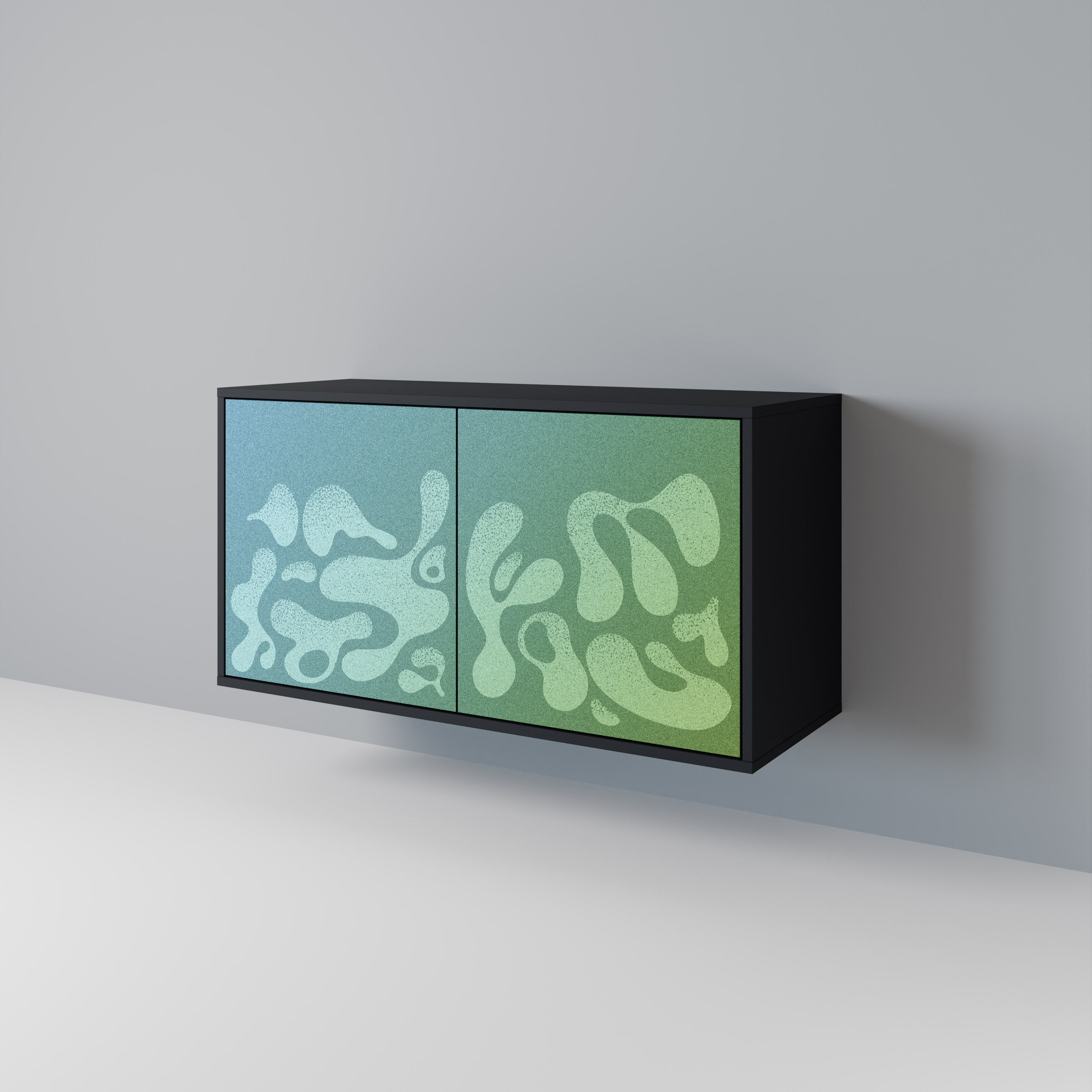 IRREGULAR BLUE 2-Door Sideboard in Black Finish