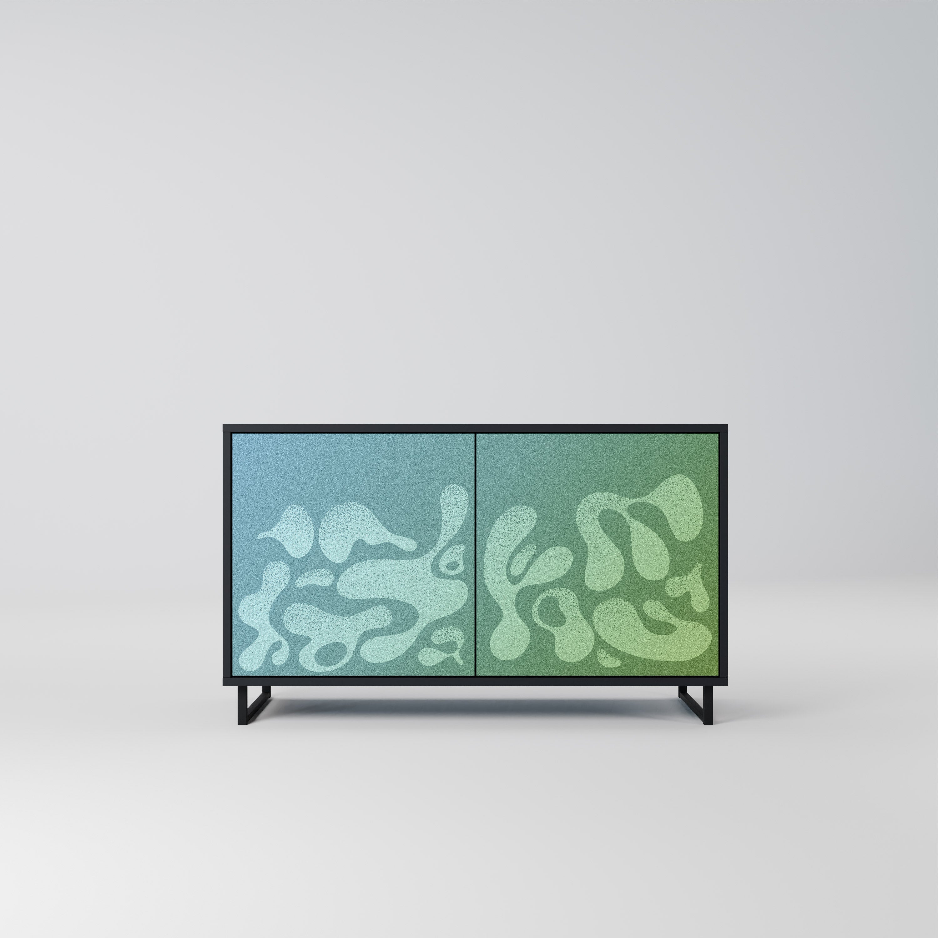 IRREGULAR BLUE Sideboard mit 2 Türen in Schwarz