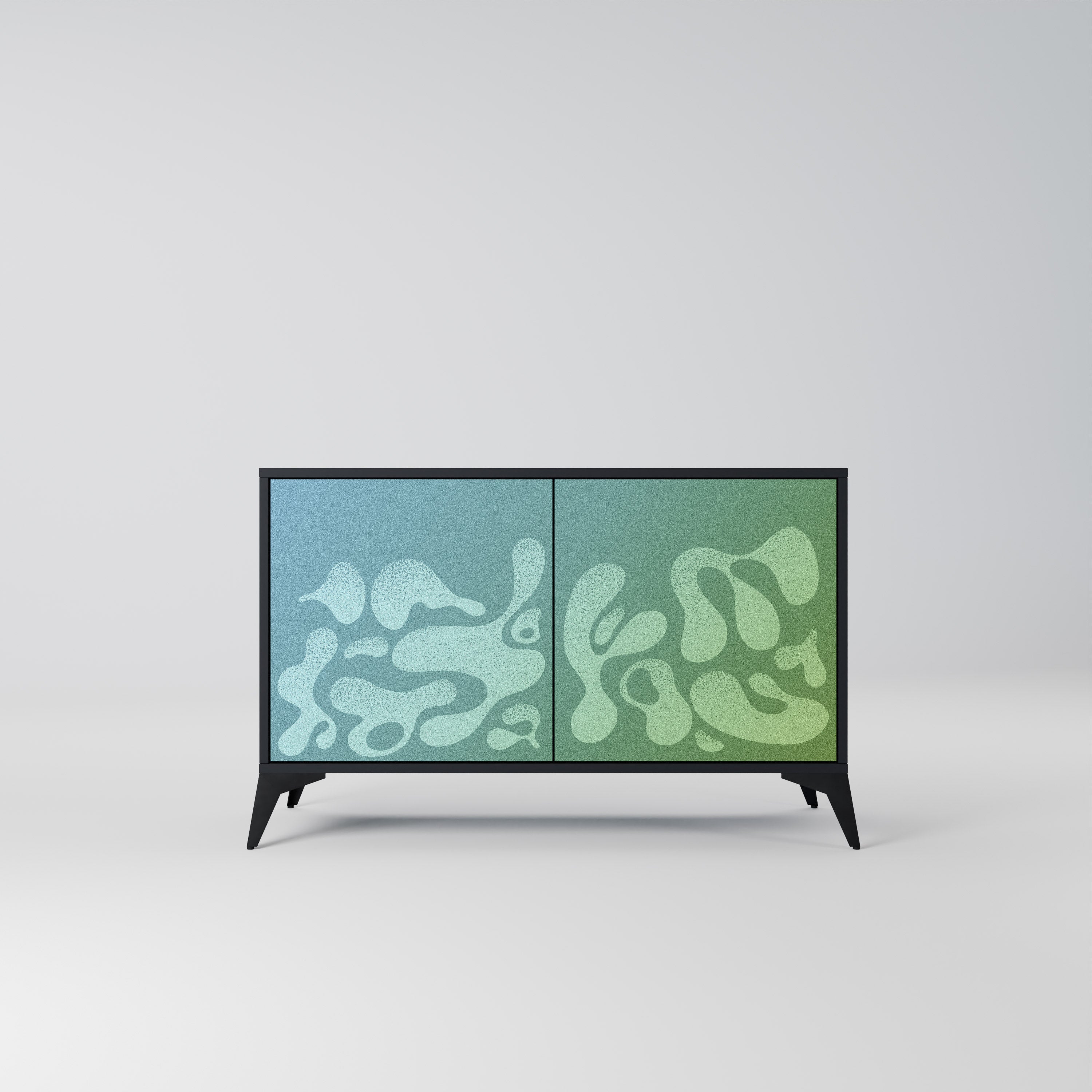 IRREGULAR BLUE Sideboard mit 2 Türen in Schwarz