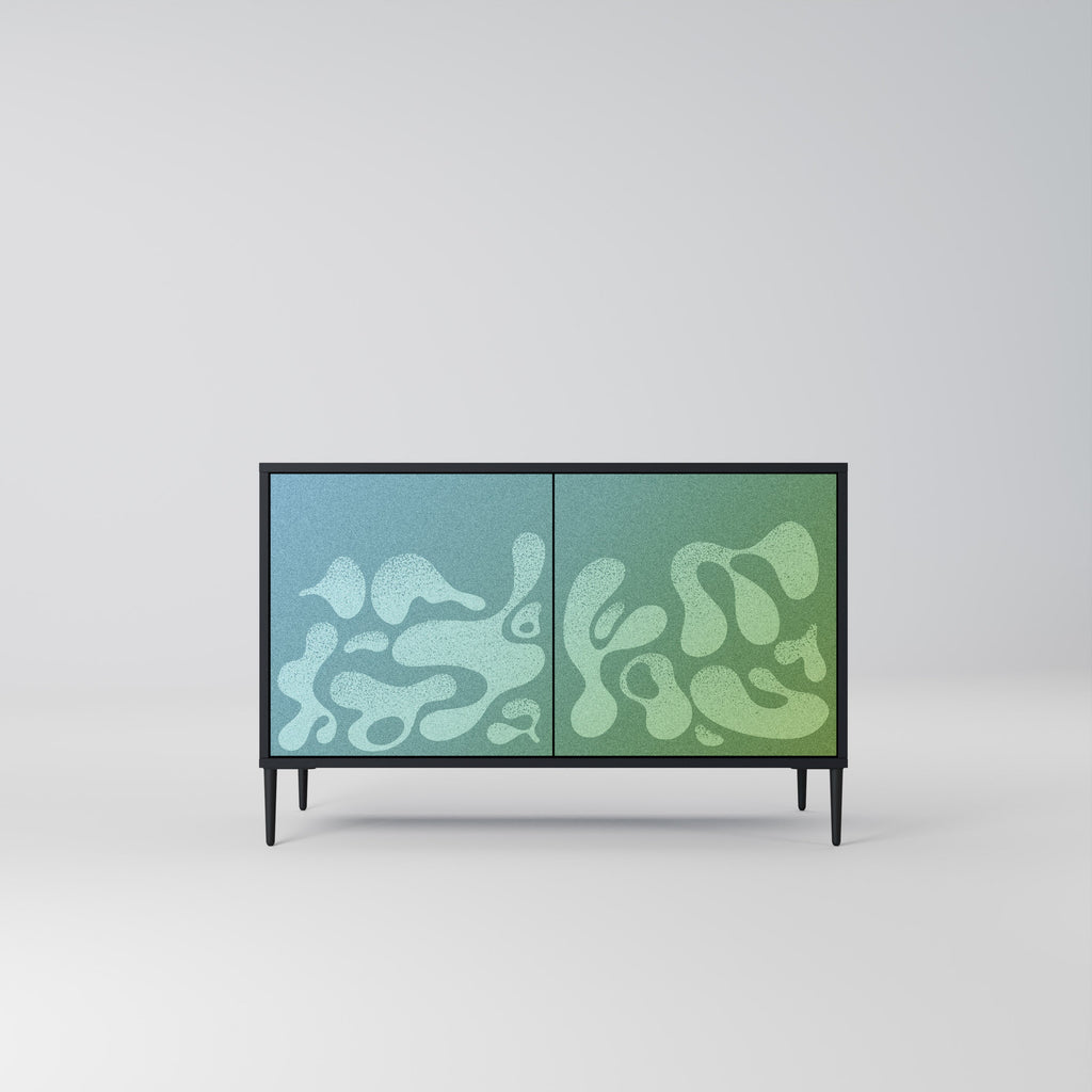 IRREGULAR BLUE 2-Door Sideboard in Black Finish