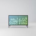 IRREGULAR BLUE 2-Door Sideboard in Black Finish