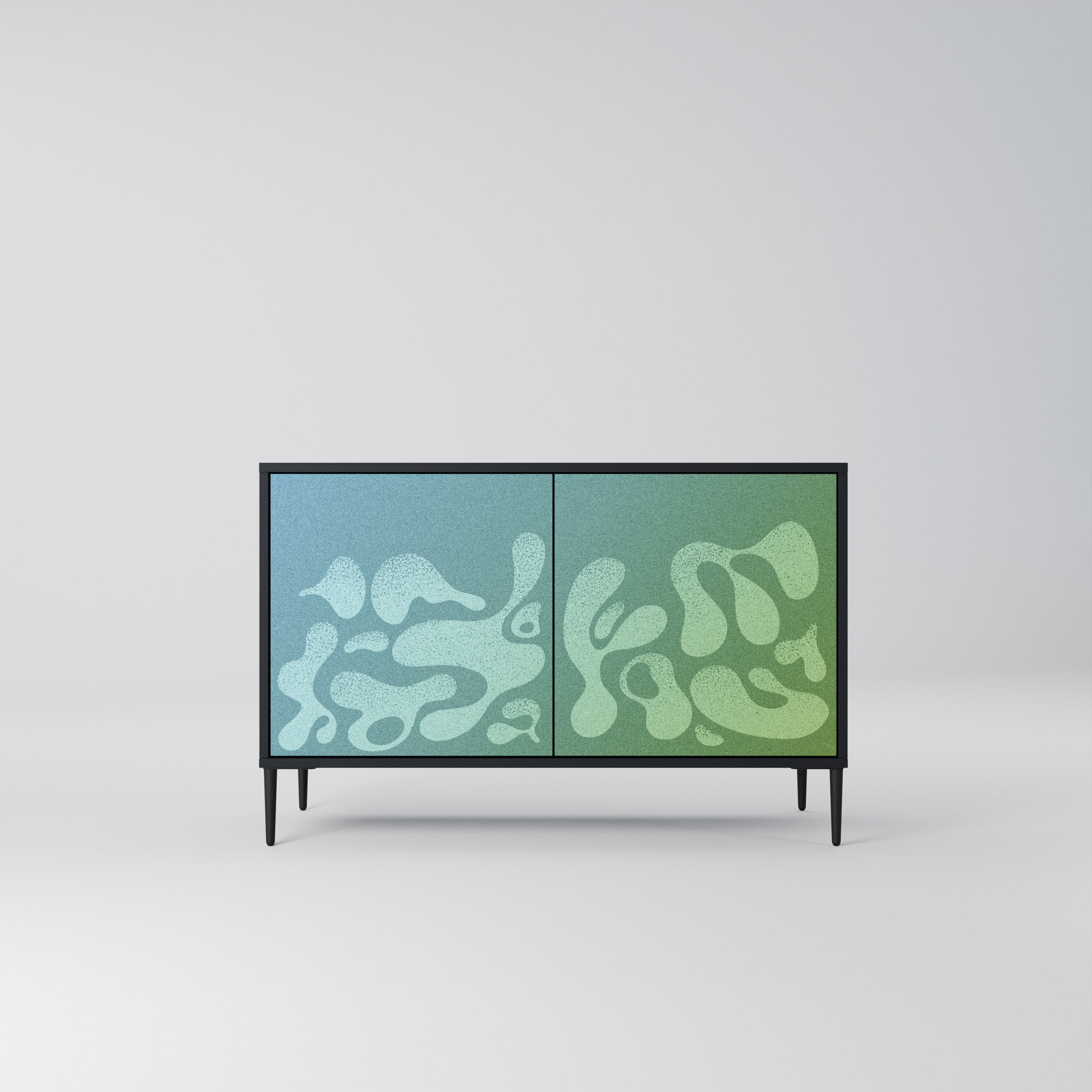 IRREGULAR BLUE Sideboard mit 2 Türen in Schwarz