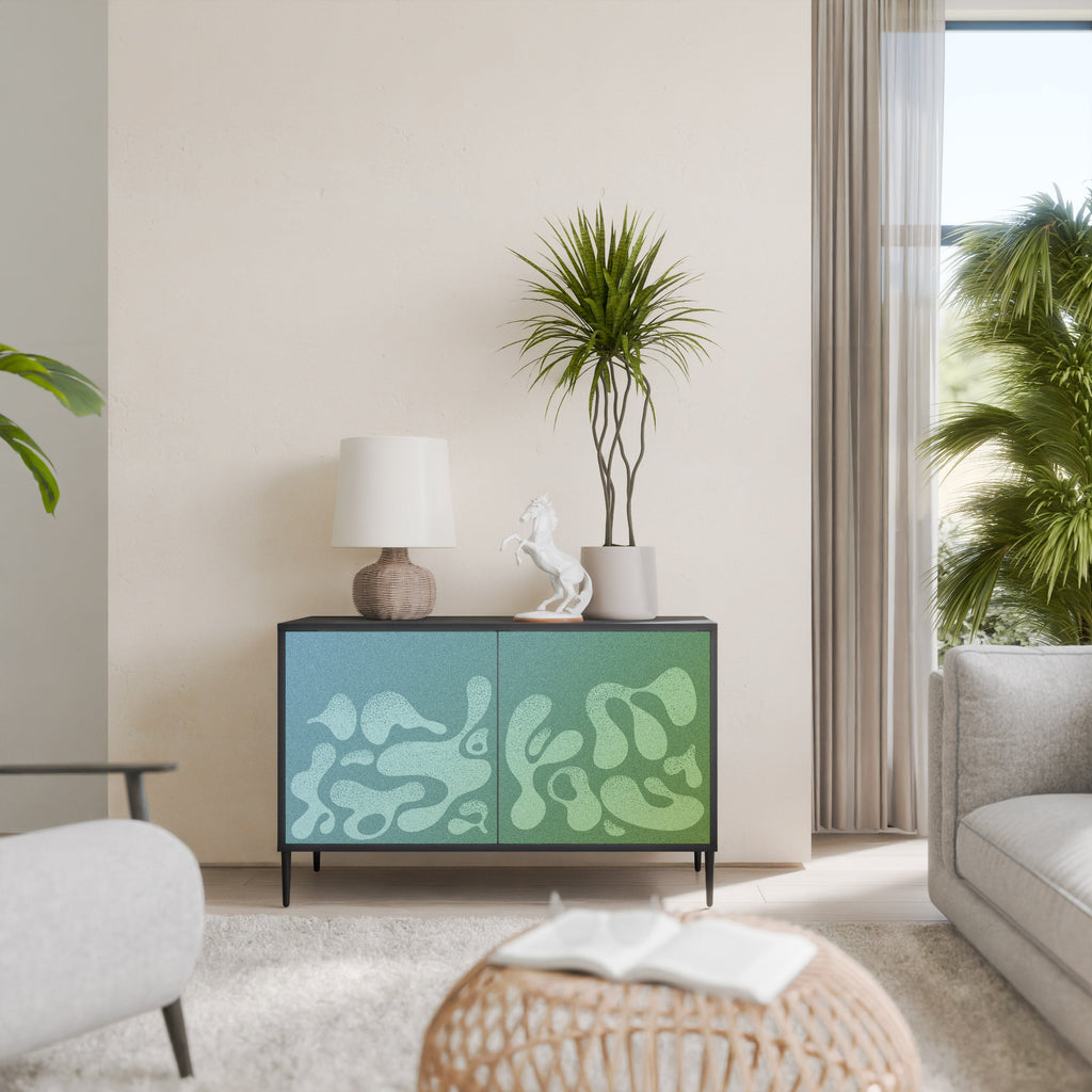 IRREGULAR BLUE 2-Door Sideboard in Black Finish