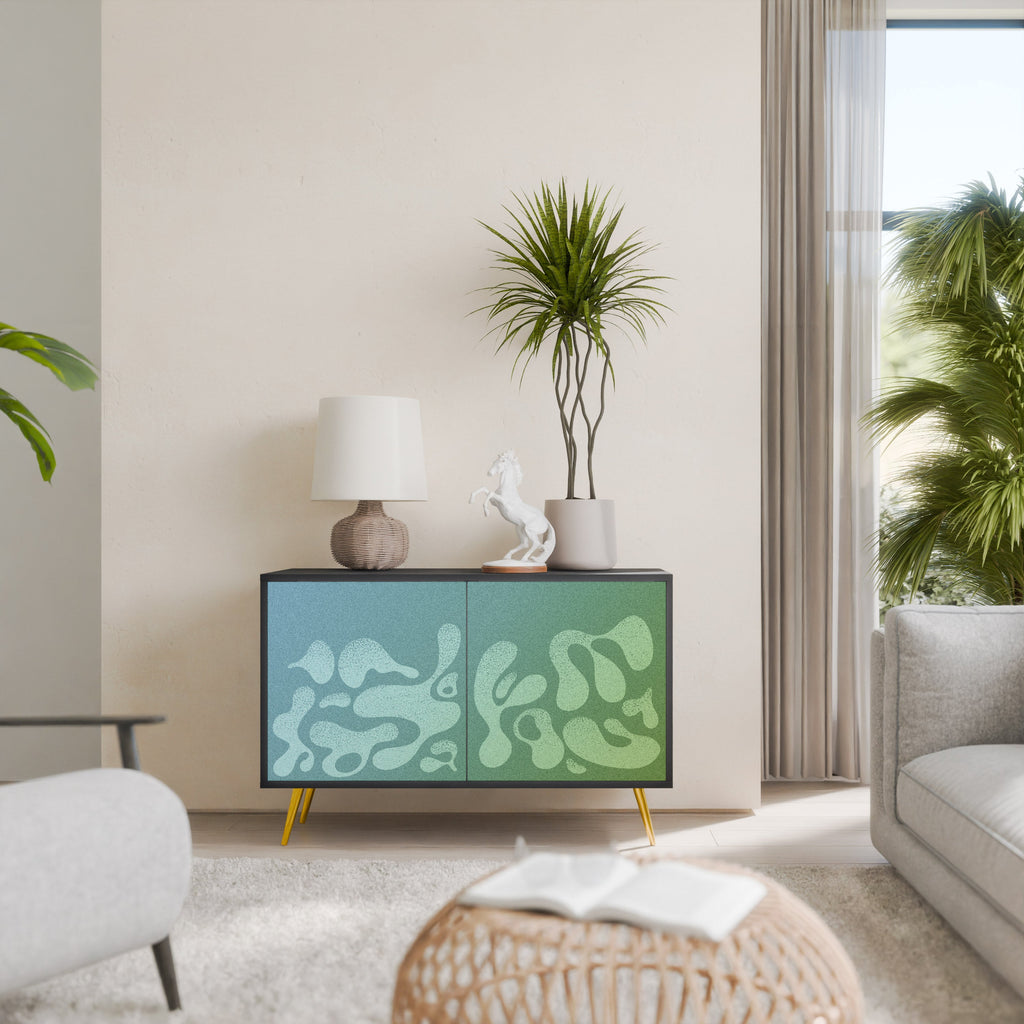 IRREGULAR BLUE 2-Door Sideboard in Black Finish