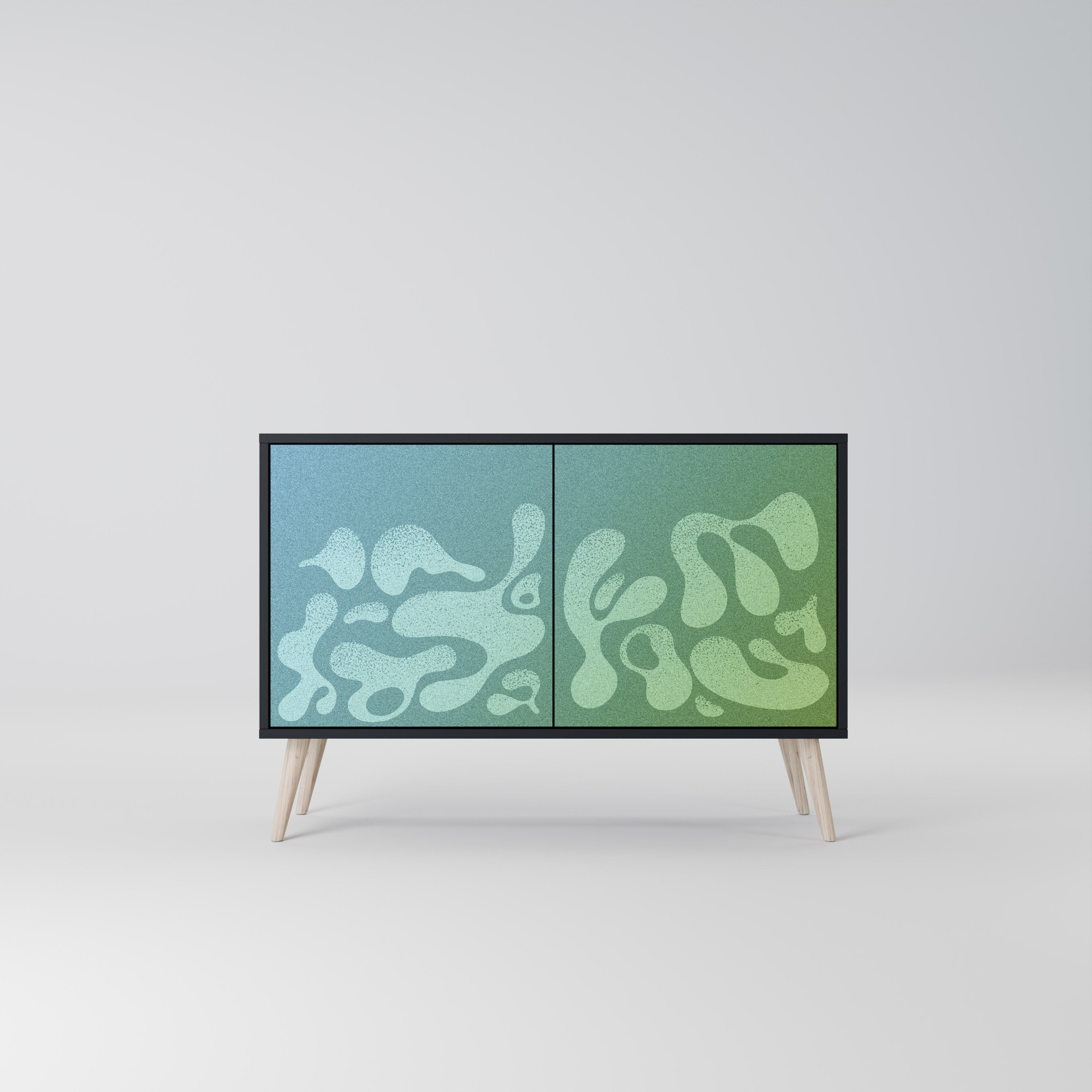 IRREGULAR BLUE Sideboard mit 2 Türen in Schwarz