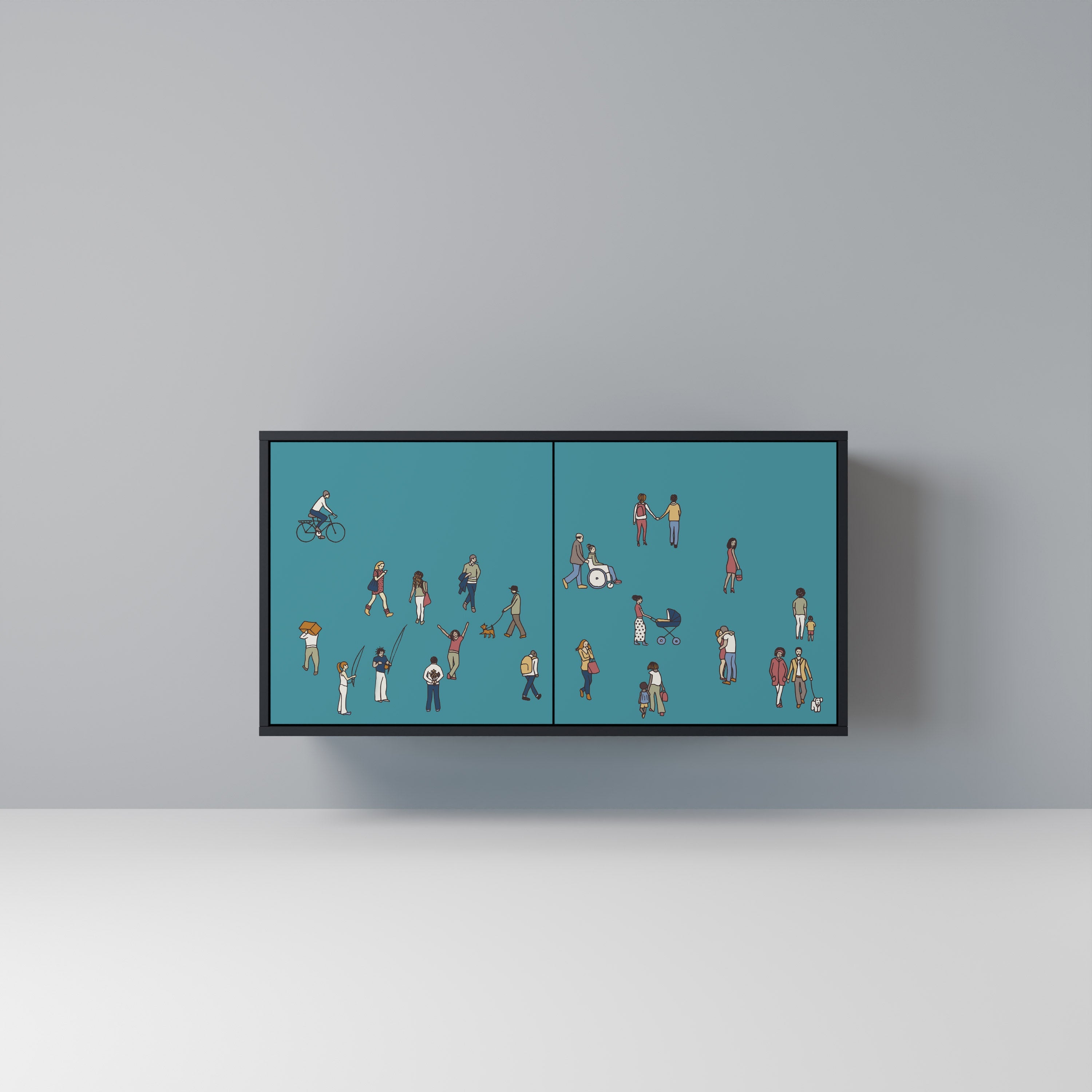 COLLECTIVE STREAM Sideboard mit 2 Türen in Schwarz