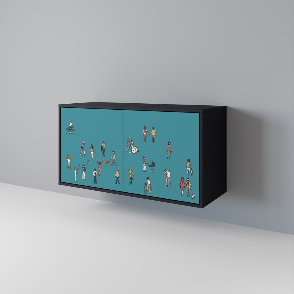 COLLECTIVE STREAM Sideboard mit 2 Türen in Schwarz