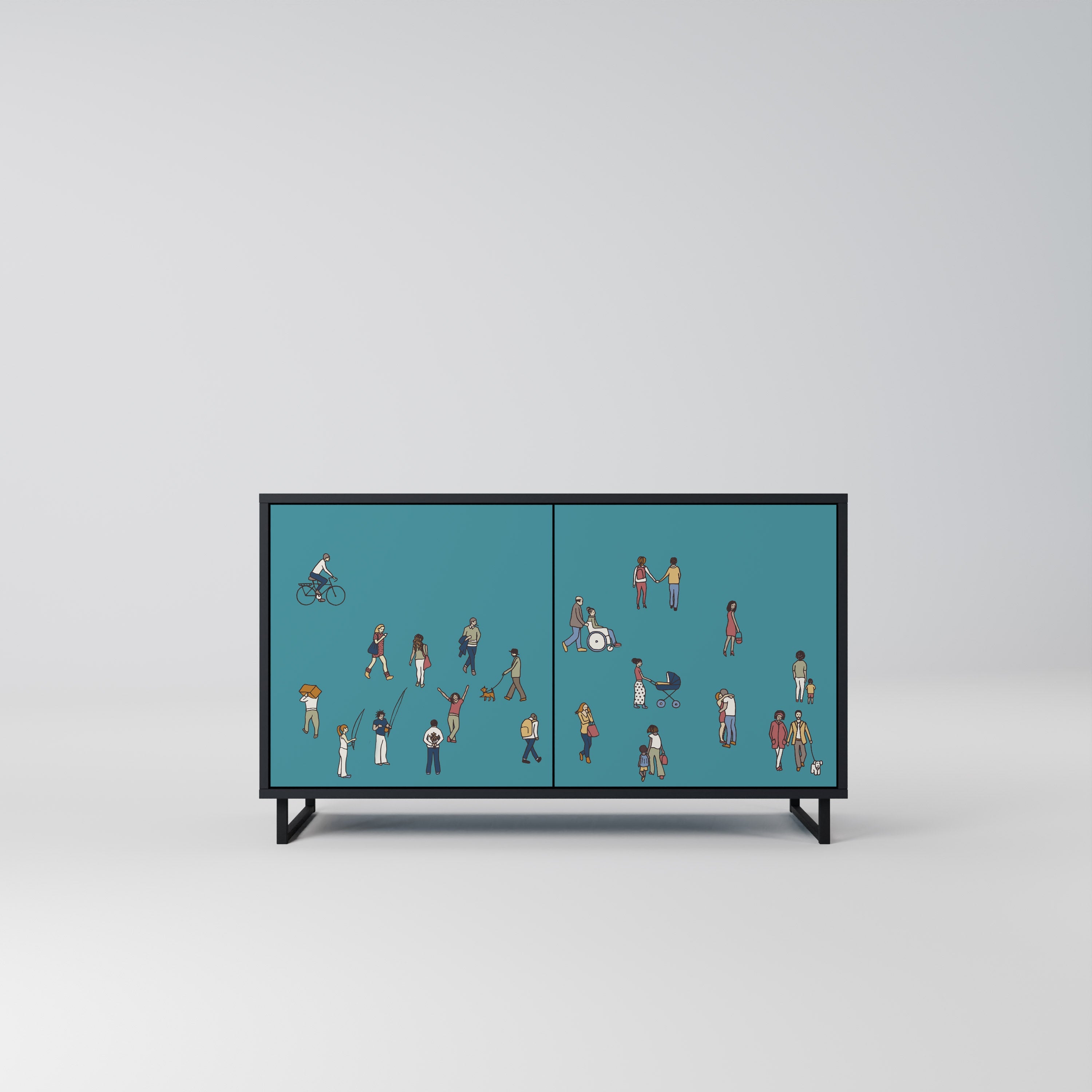 COLLECTIVE STREAM Sideboard mit 2 Türen in Schwarz