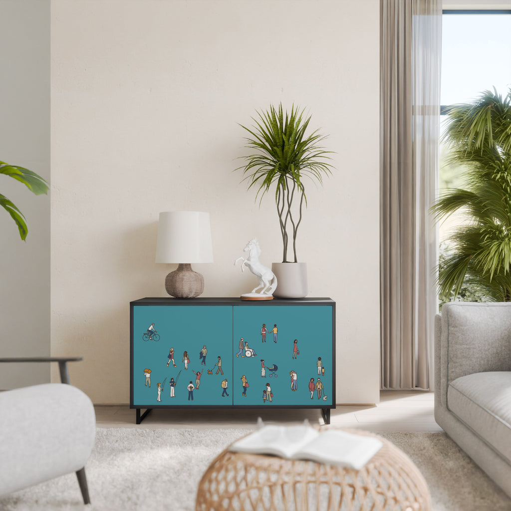 COLLECTIVE STREAM Sideboard mit 2 Türen in Schwarz