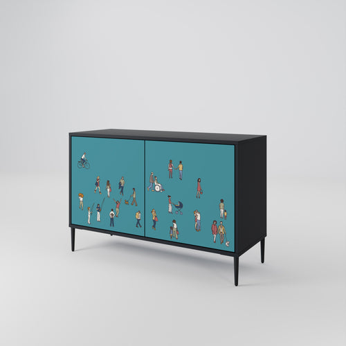 COLLECTIVE STREAM 2-Door Sideboard in Black Finish