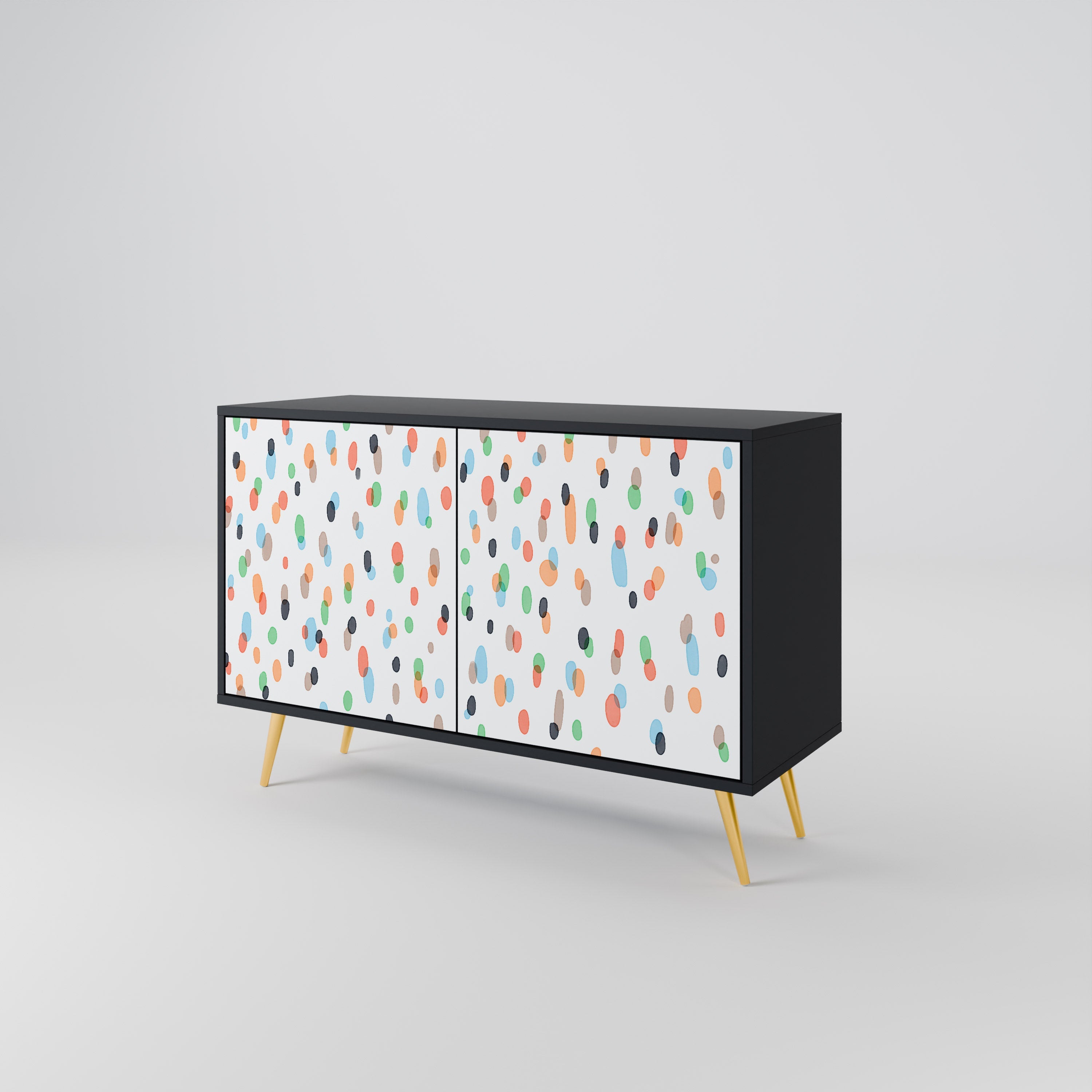 ENERGETIC SPOTS Sideboard mit 2 Türen in Schwarz