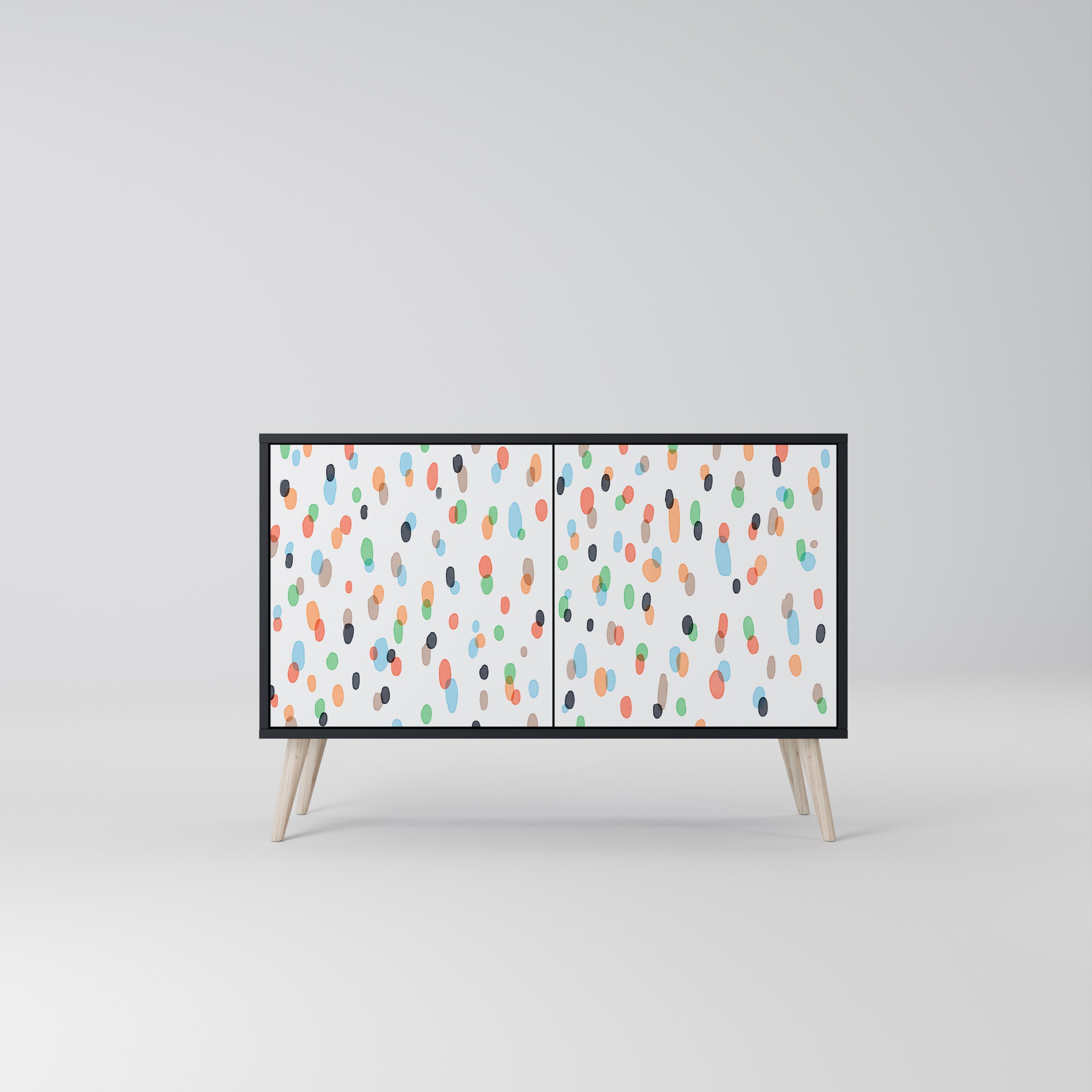 ENERGETIC SPOTS Sideboard mit 2 Türen in Schwarz