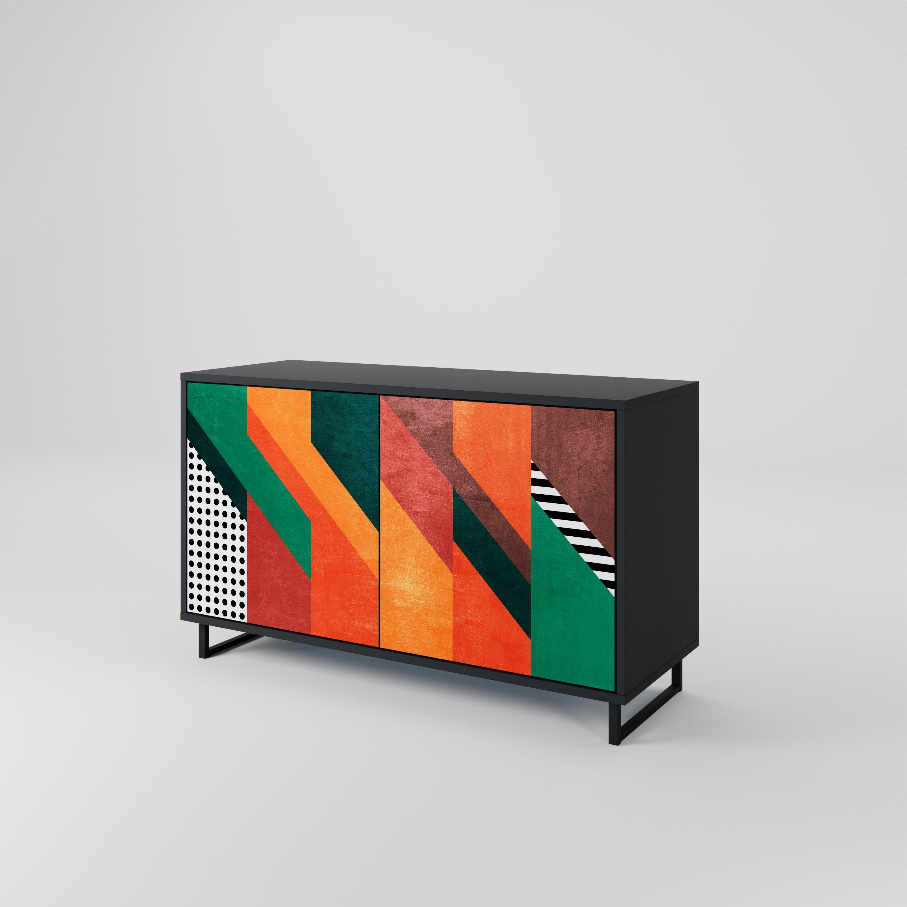 MAKESHIFT ARTISTRY Sideboard mit 2 Türen in Schwarz