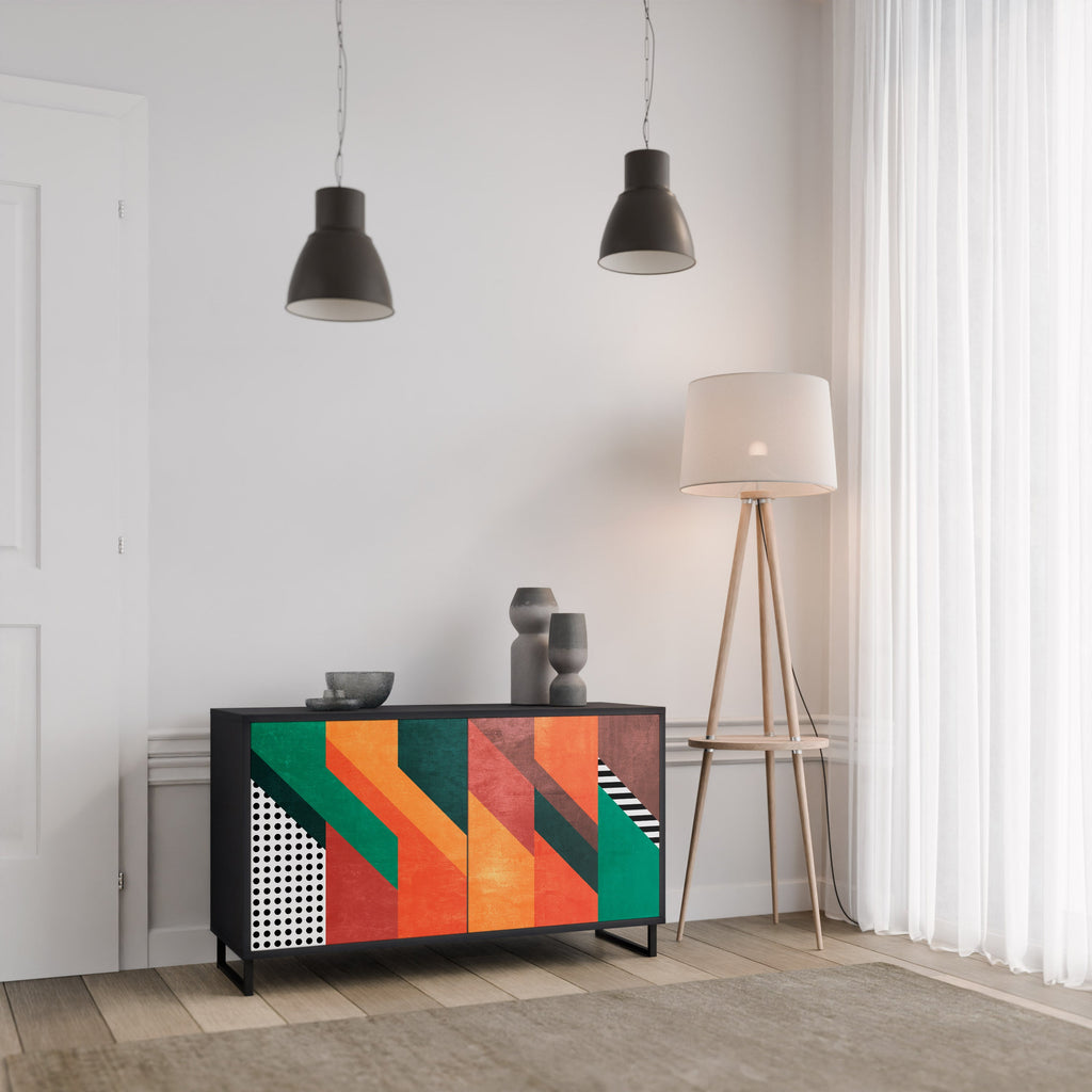 MAKESHIFT ARTISTRY Sideboard mit 2 Türen in Schwarz