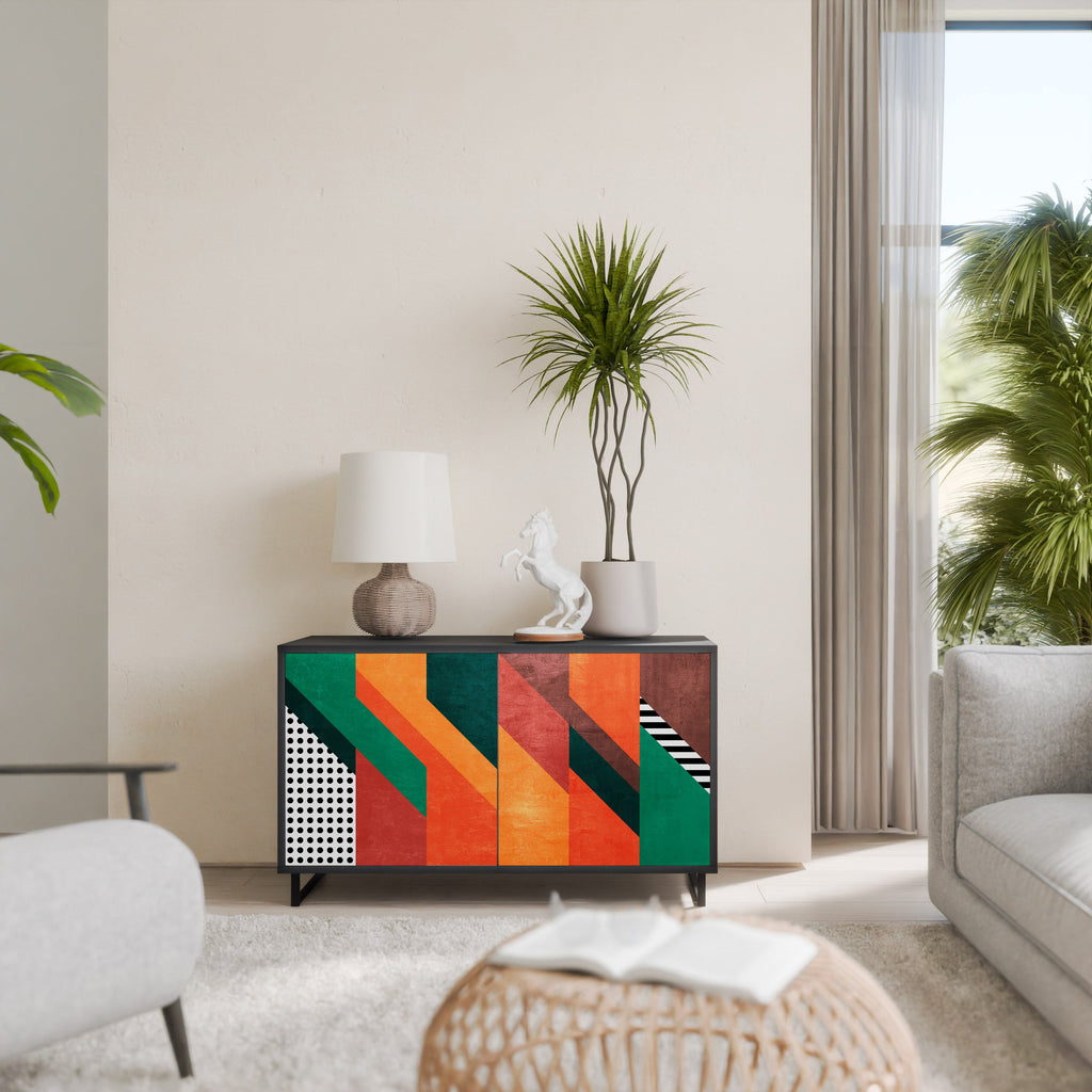 MAKESHIFT ARTISTRY Sideboard mit 2 Türen in Schwarz