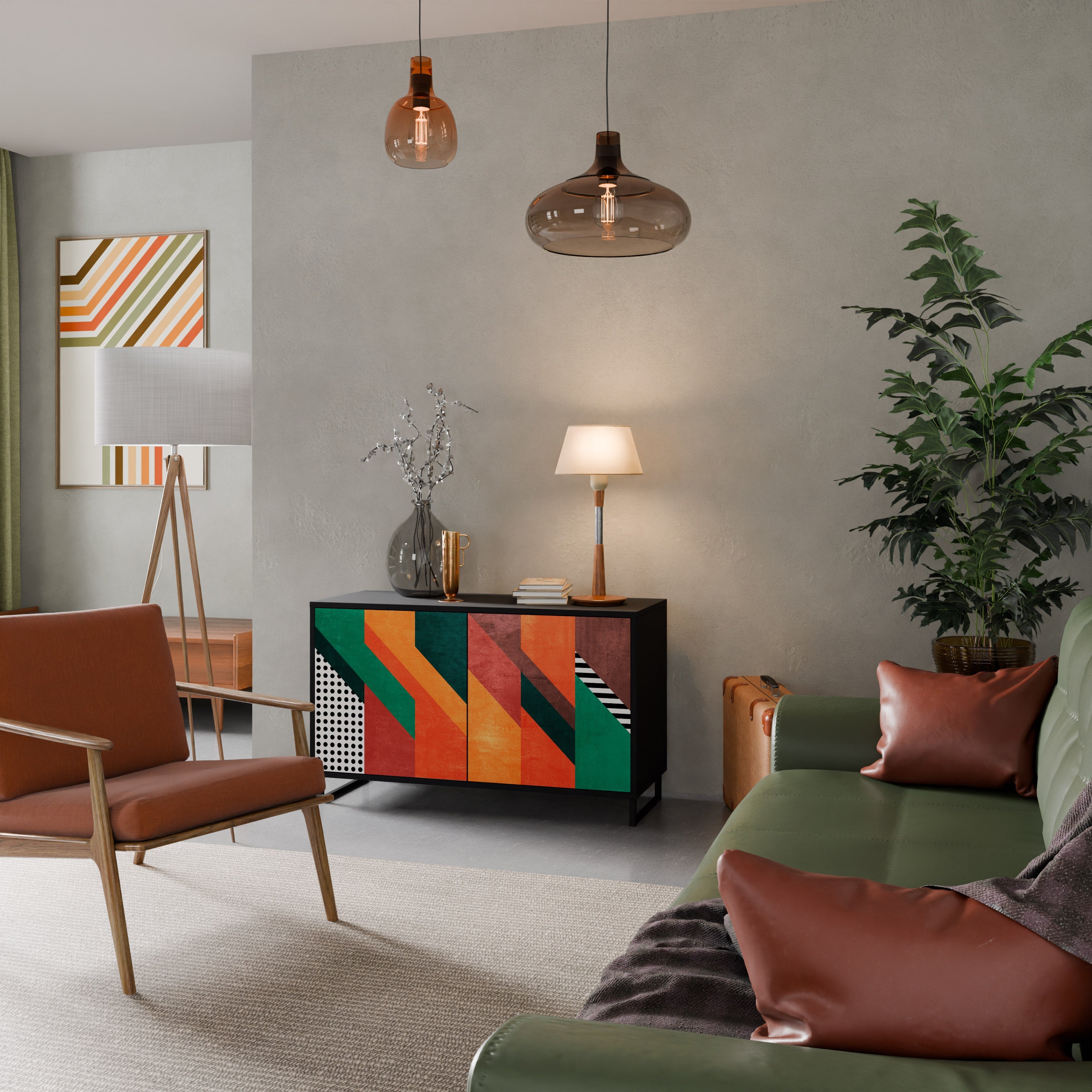 MAKESHIFT ARTISTRY Sideboard mit 2 Türen in Schwarz