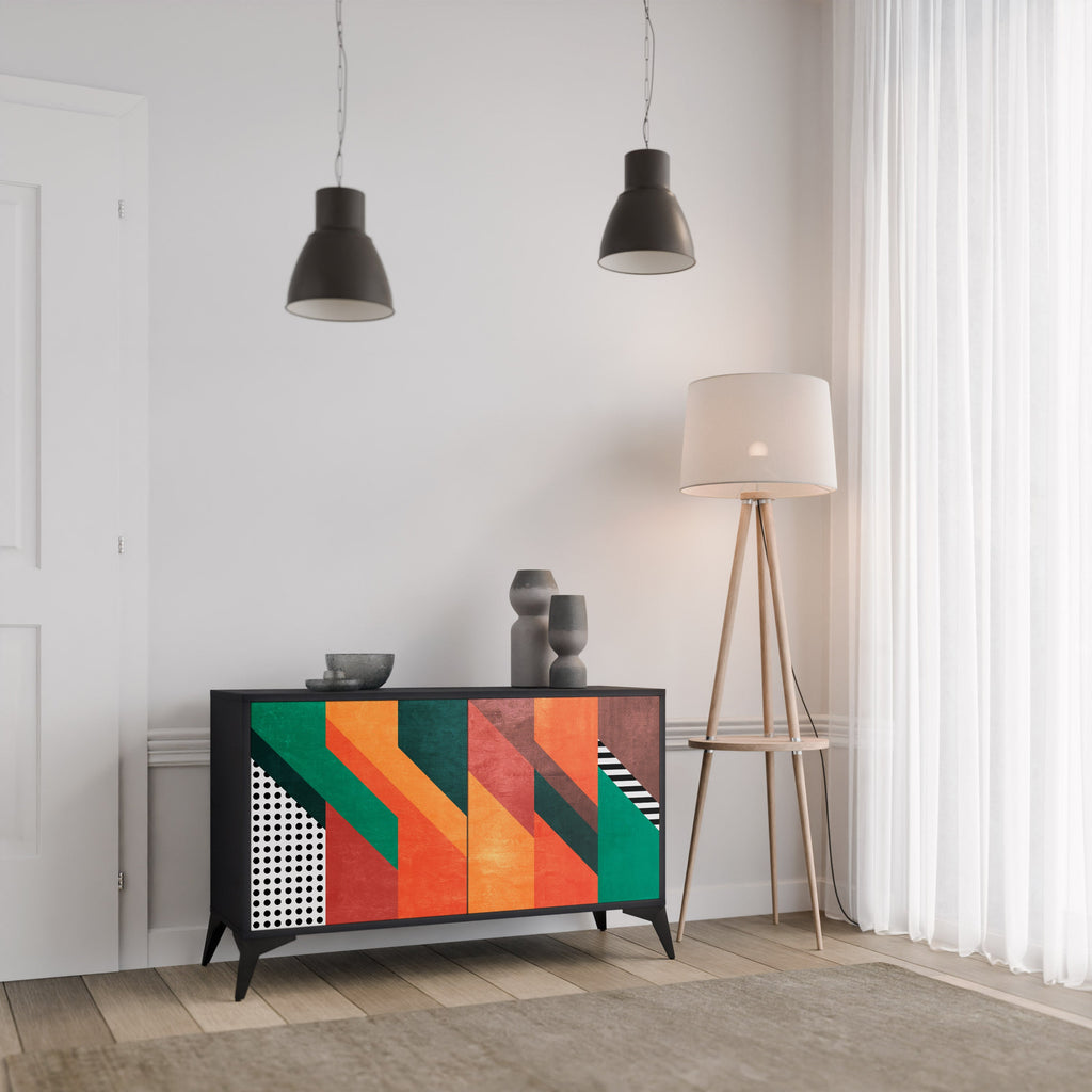 MAKESHIFT ARTISTRY Sideboard mit 2 Türen in Schwarz