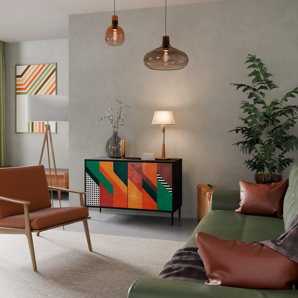 MAKESHIFT ARTISTRY Sideboard mit 2 Türen in Schwarz