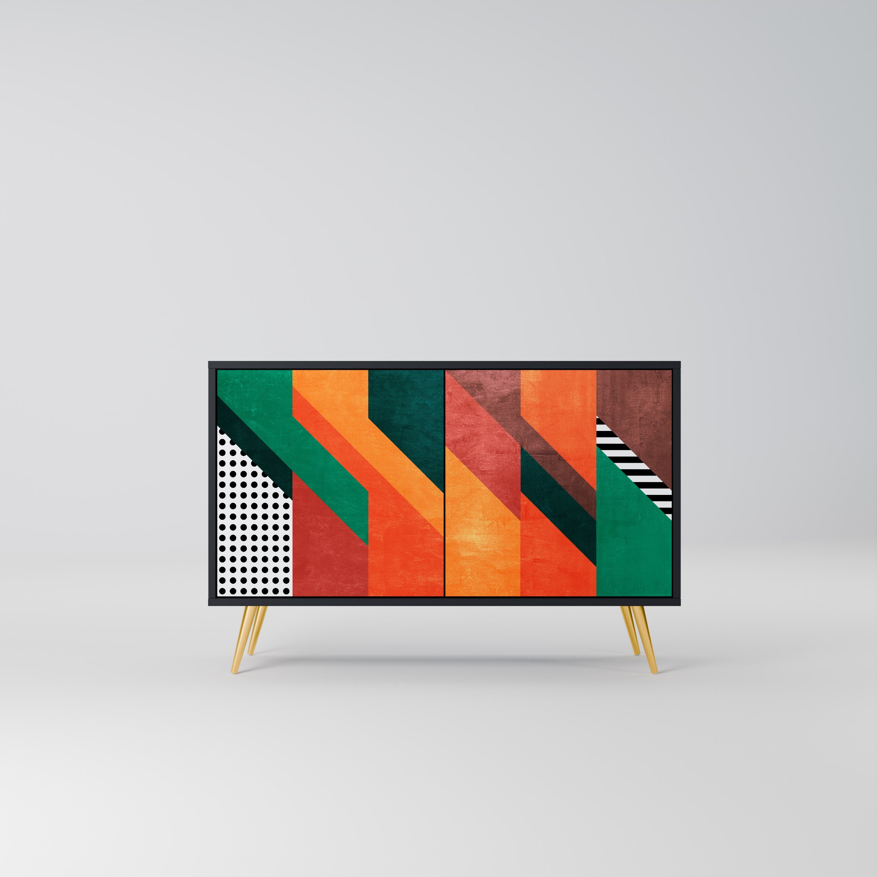 MAKESHIFT ARTISTRY Sideboard mit 2 Türen in Schwarz