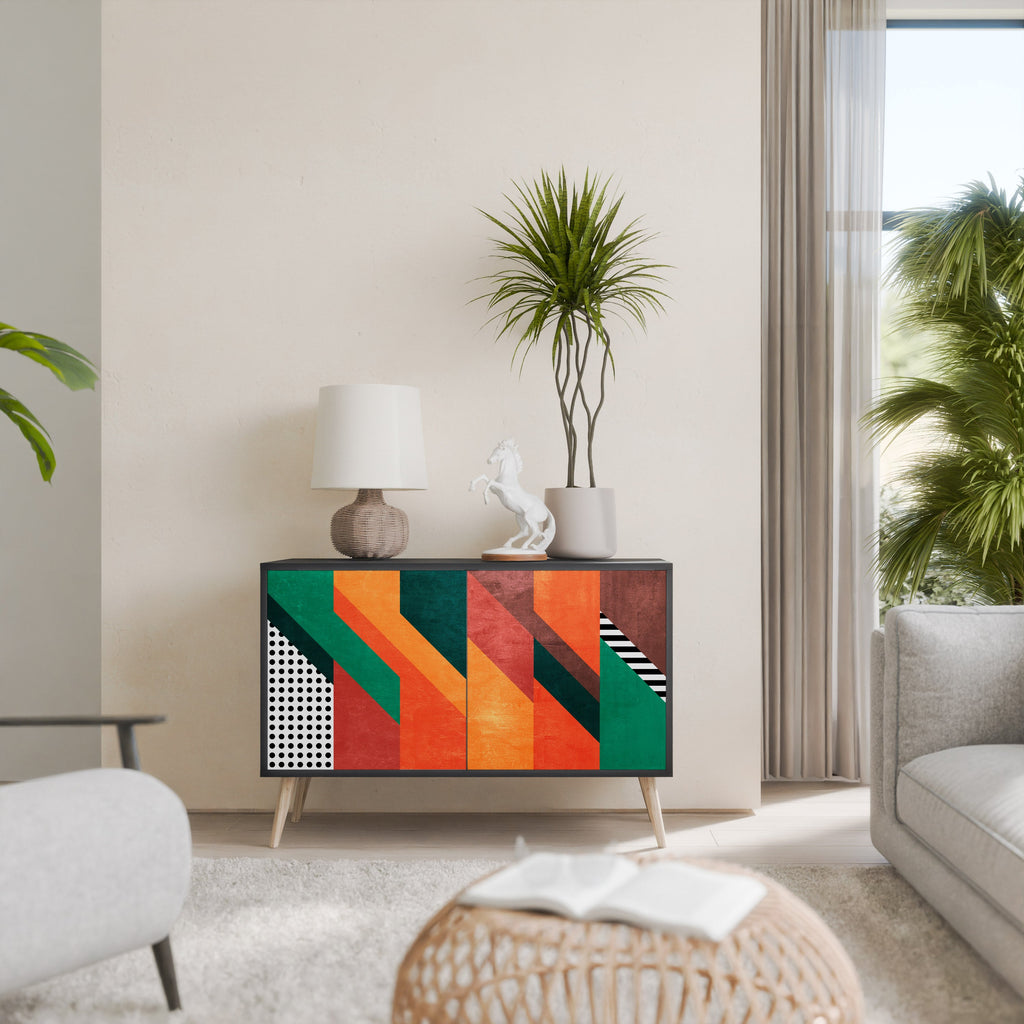 MAKESHIFT ARTISTRY Sideboard mit 2 Türen in Schwarz