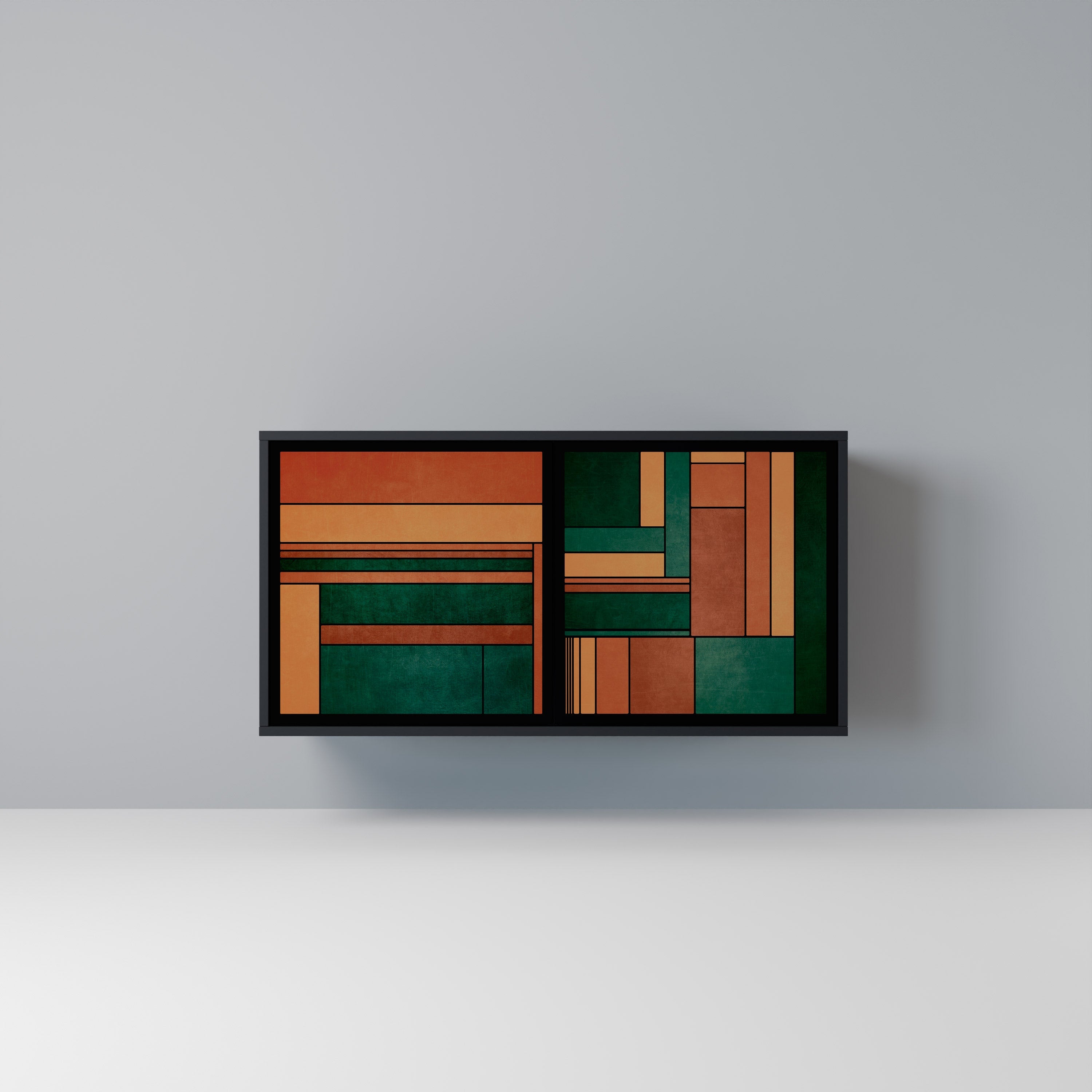 EARTHY FIGURES Sideboard mit 2 Türen in Schwarz