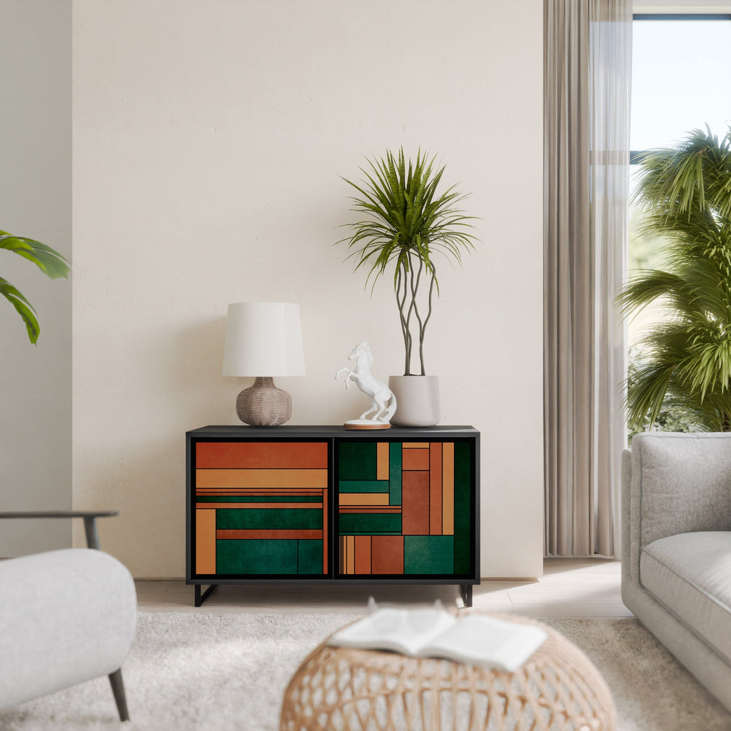 EARTHY FIGURES Sideboard mit 2 Türen in Schwarz